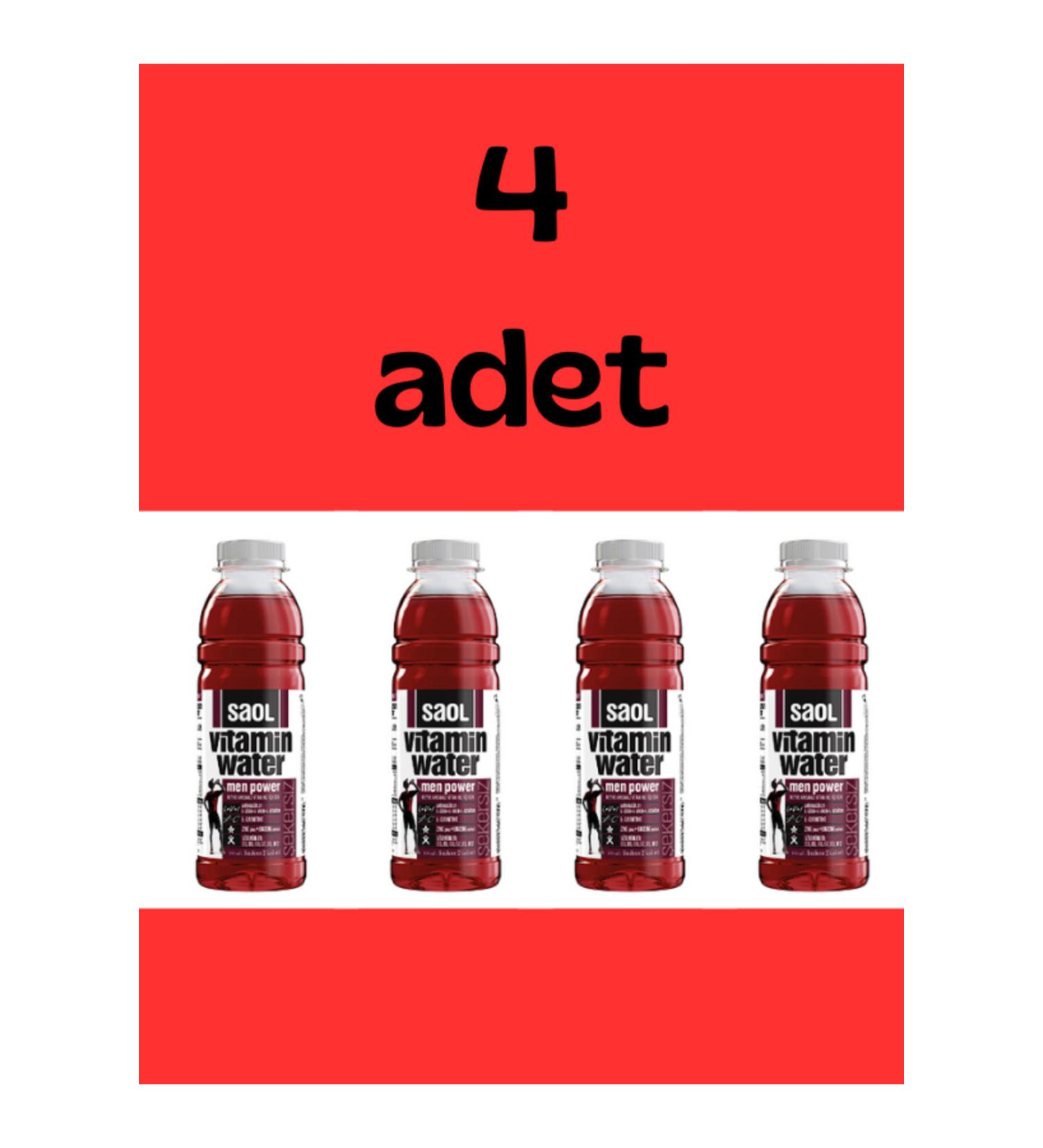 Saol 4 PIECES SAOL WATER MEN POWER 500 ML WATER WITH VITAMINS AND MINERALS