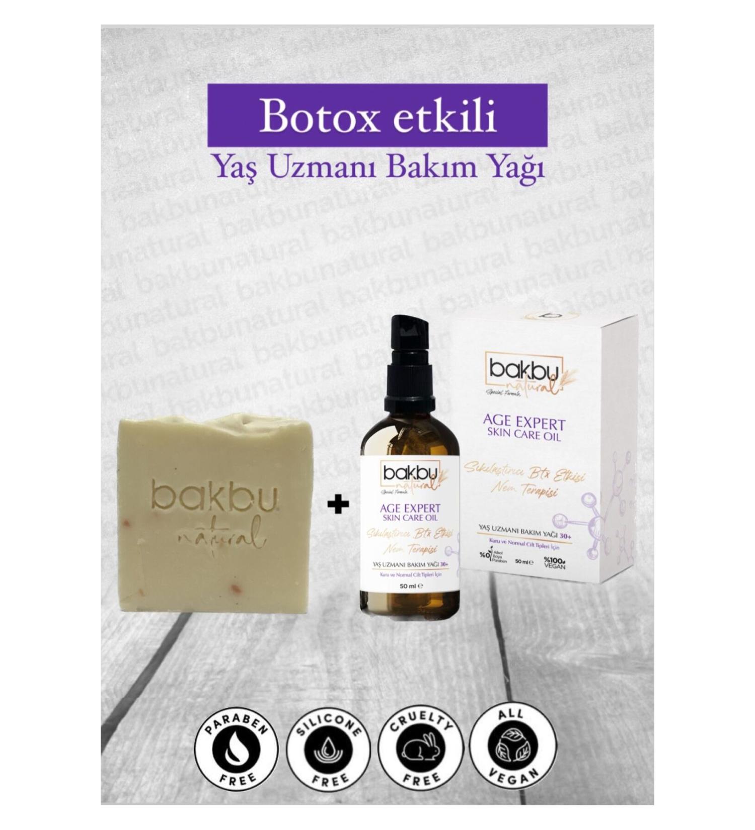 bakbunatural Age Expert Anti Aging Effective Firming Skin Care Oil and Collagen Cutting Soap