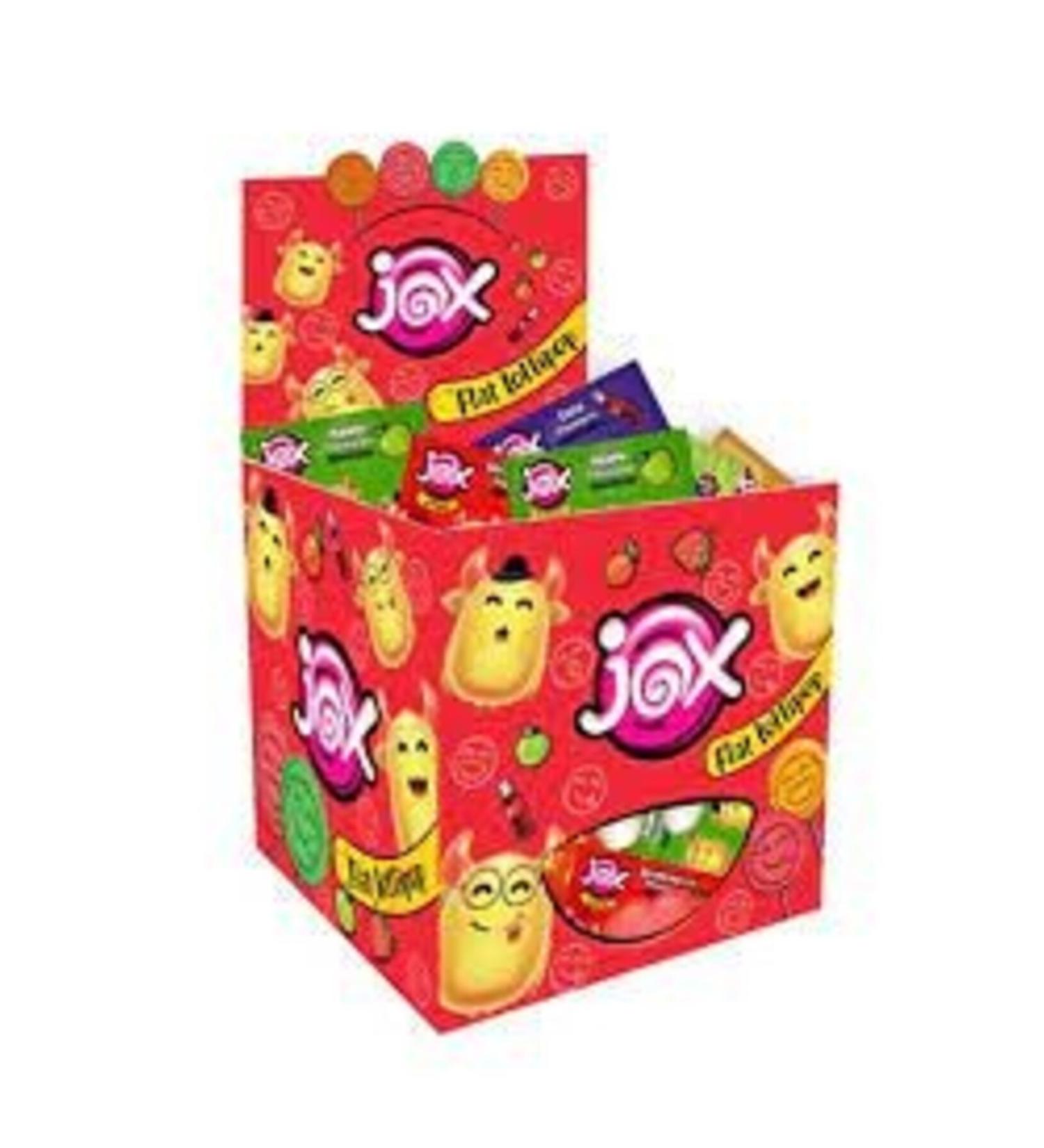 JOX Flat Embossed Face Expression Mixed Fruit and Cola Flavored Flat Lollipop 6.2 gr x 150pcs/1 Box - Buy Online on GoSupps.com