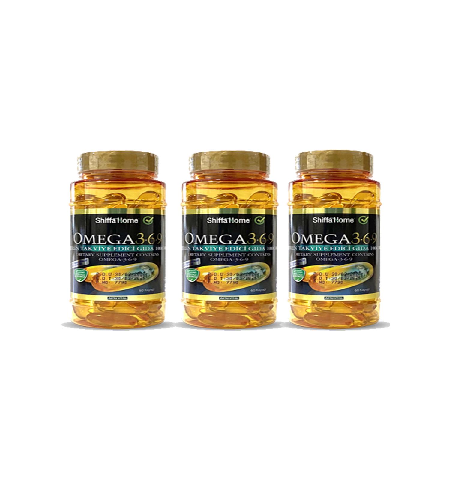 Shiffa Home 3 Pieces Omega 3-6-9 1000mg 60 Capsules
