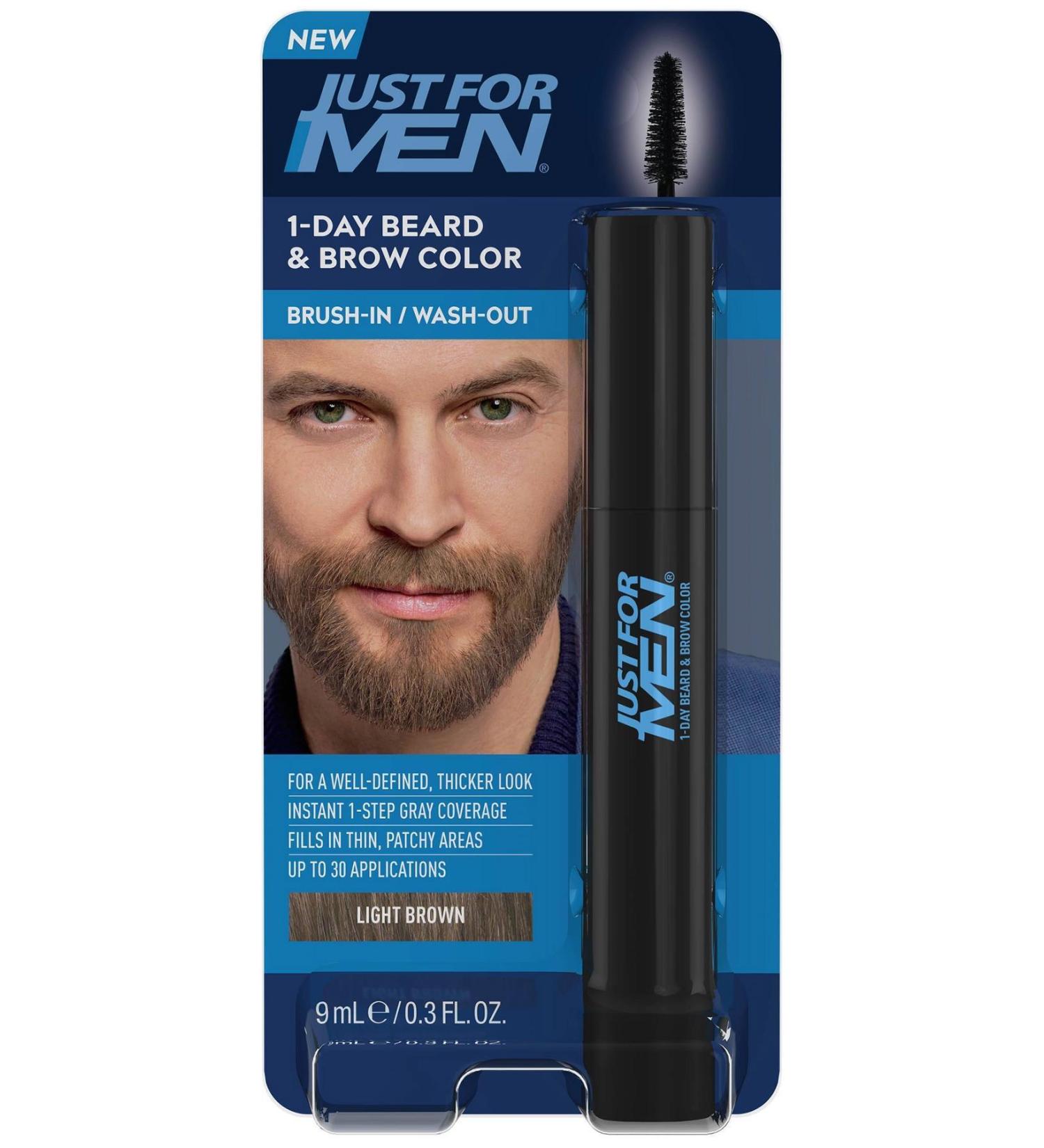 Just For Men 1 Day Temporary Beard and Eyebrow Dye Light Brown 9ML - Buy Online on GoSupps.com