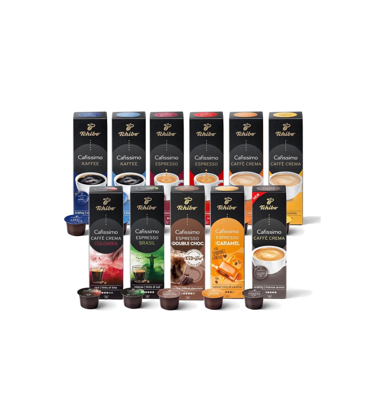 Tchibo Cafissimo Tasting Set Different Types 110 Pieces (11x10 Capsules Coffee) Espresso Double Choc Special Series - Buy Online on GoSupps.com