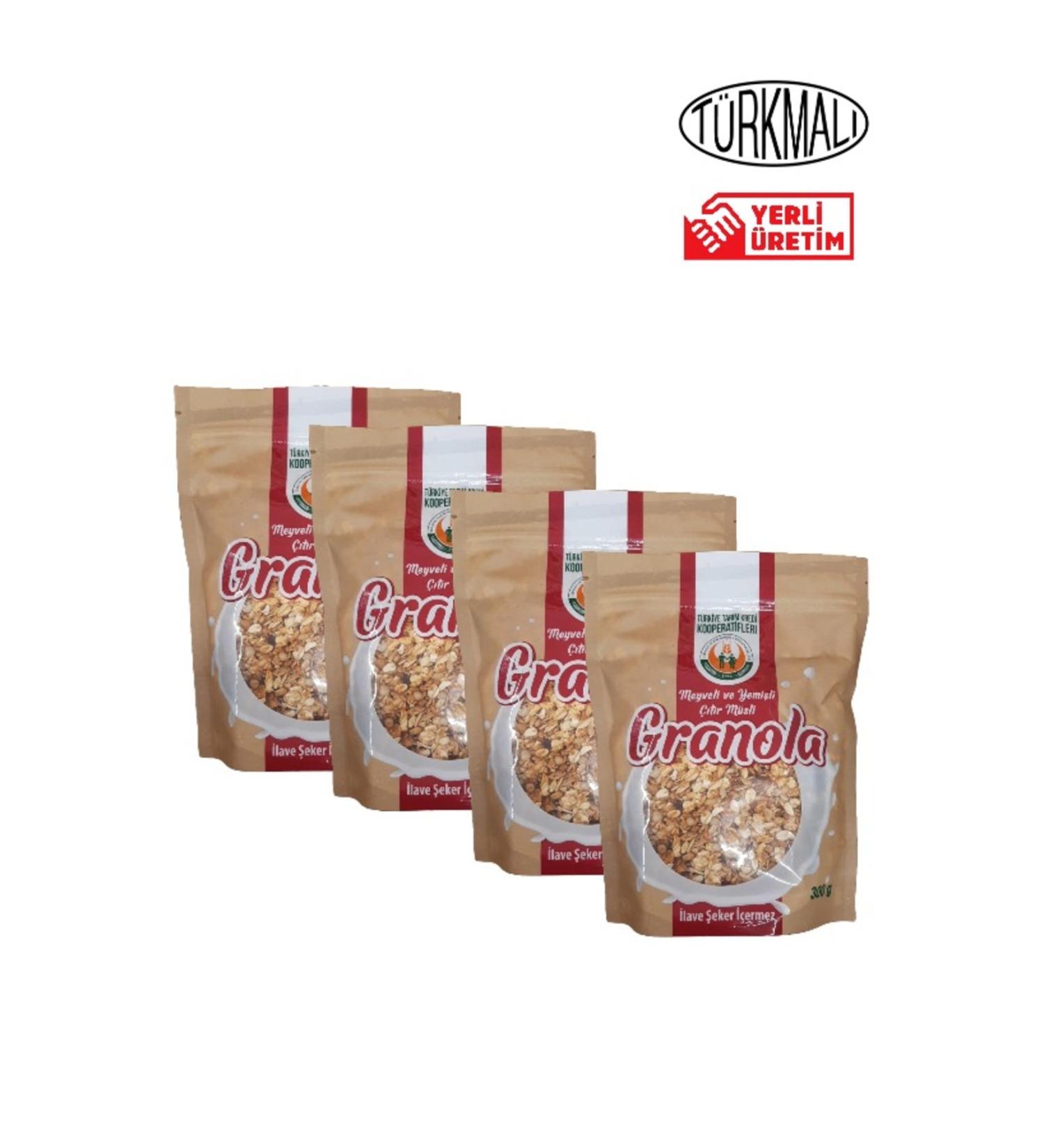 Agricultural Credit GRANOLA CRUNCHY MUESLI WITH FRUIT AND NUTS 300 GR 4-PACK AGRICULTURAL CREDIT