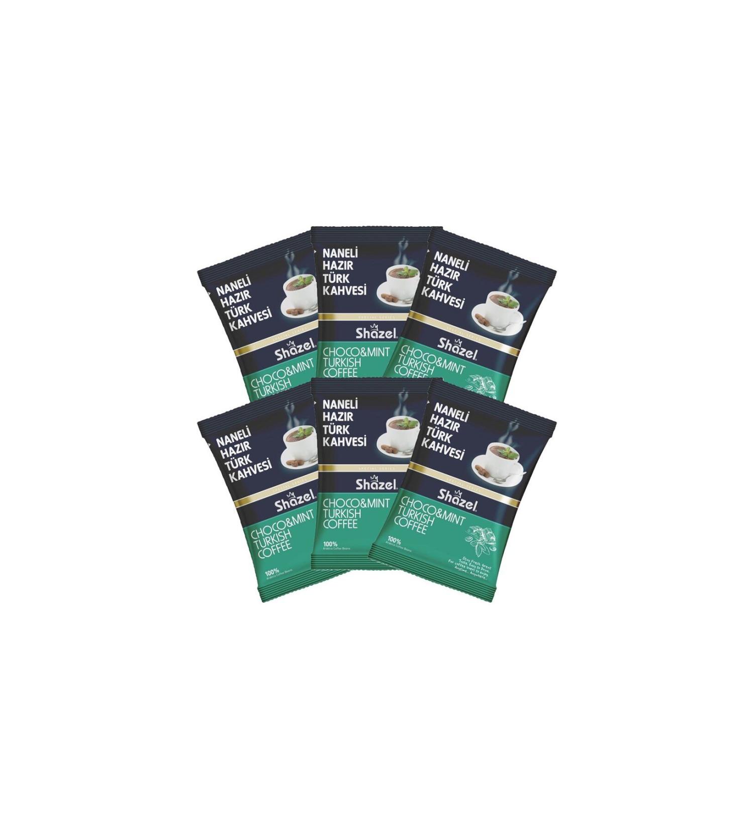 Shazel Instant Turkish Coffee 100gr (100g X 6 Pieces) (mint)