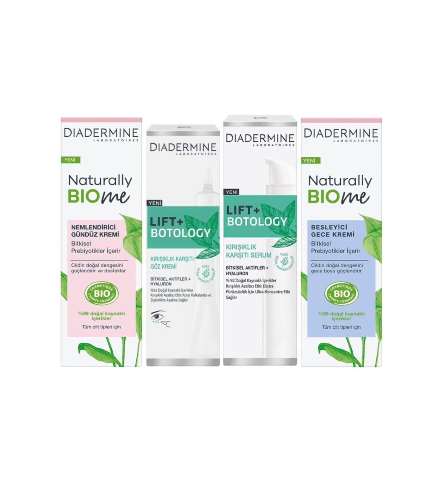 Diadermine Biome Cream + Lift Botology Eye Cream + Serum Set of 4 - Buy Online on GoSupps.com
