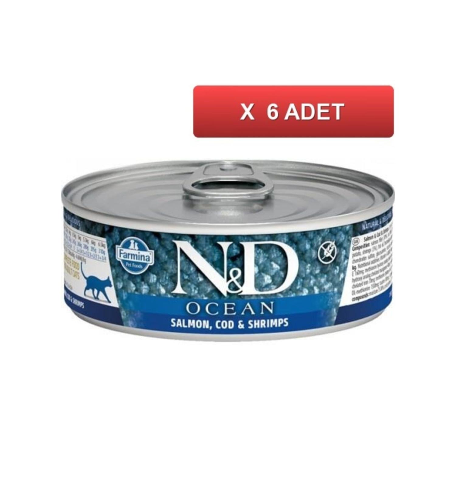 N & D Nd Ocean Cod Fish Kitten Canned Food 80 Gr (6 Pieces)