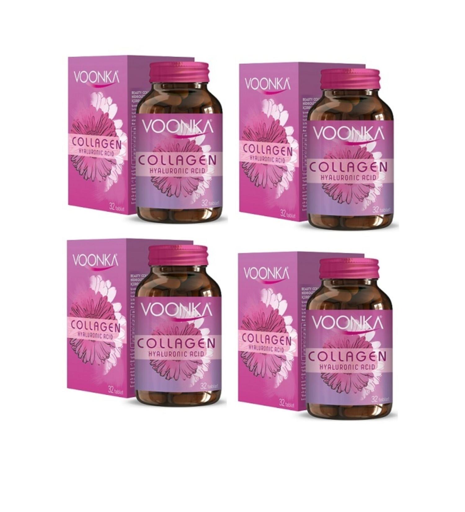 Voonka Collagen Hyaluronic Acid 32 Tablets X4 Pieces (collagen + Hyaluronic Acid)