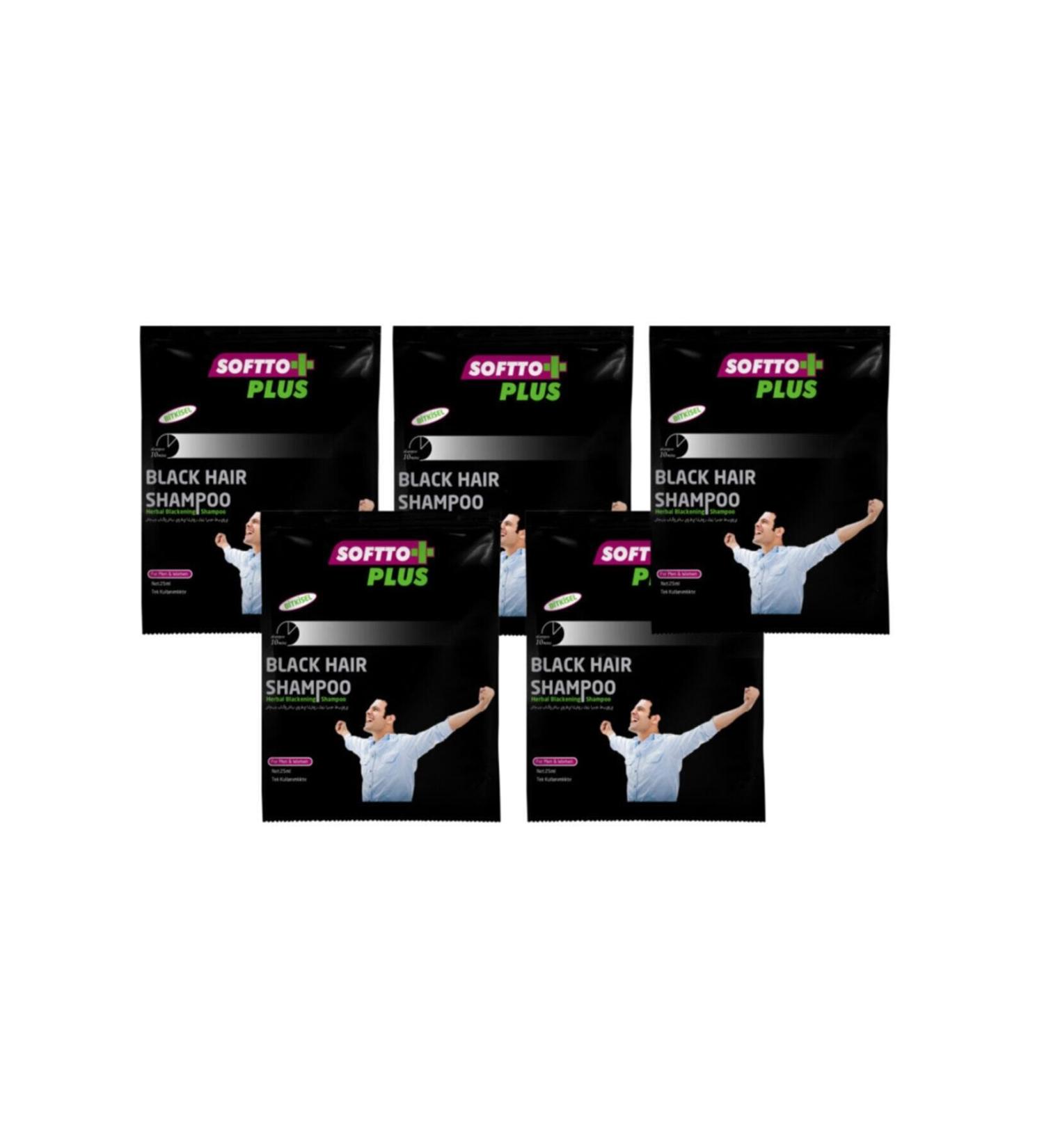 Softto Plus Hair Blackening Shampoo 5 X 25 ml
