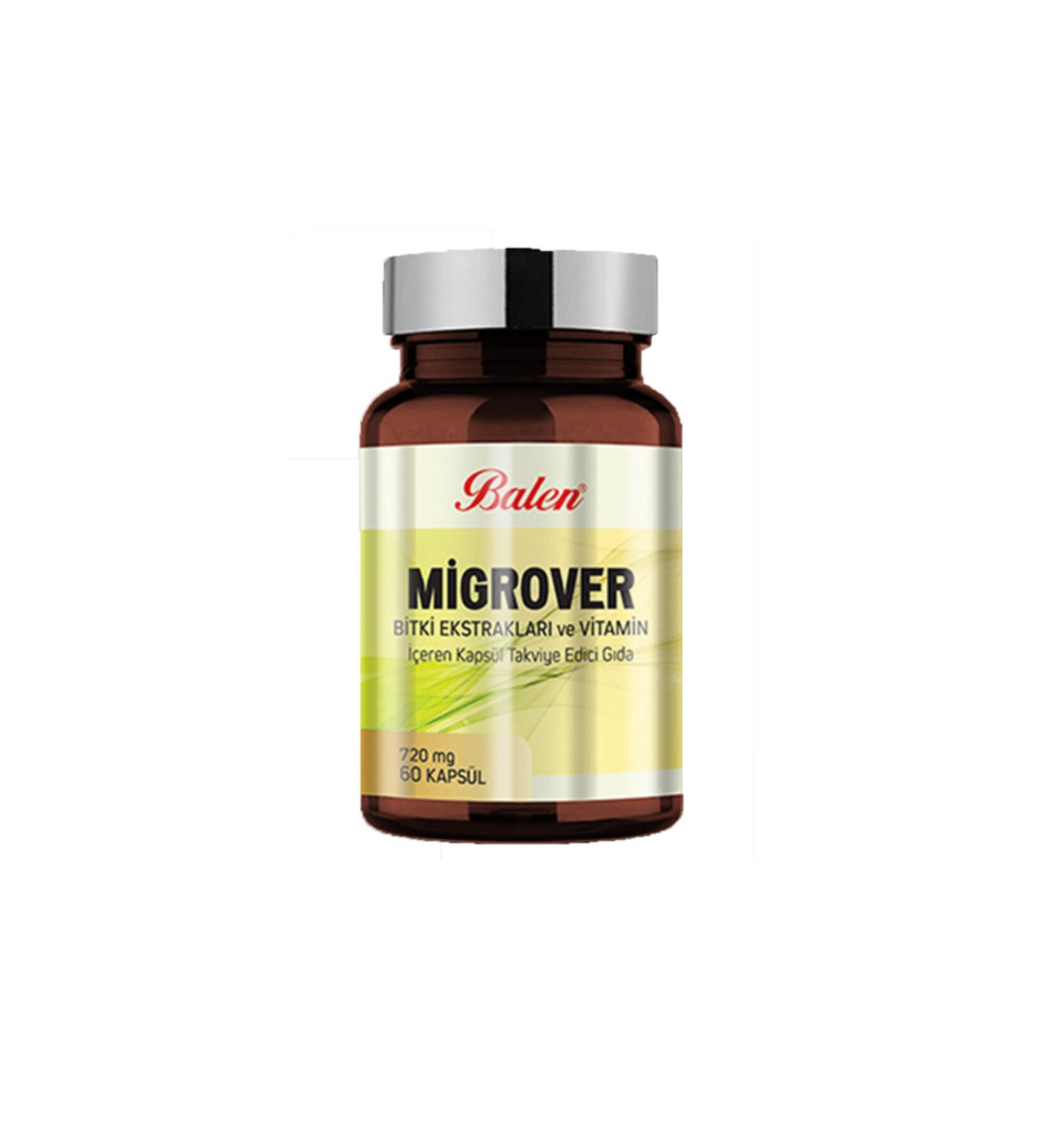 Balen Migrover Capsule Supplementary Food Containing Plant Extracts and Vitamins