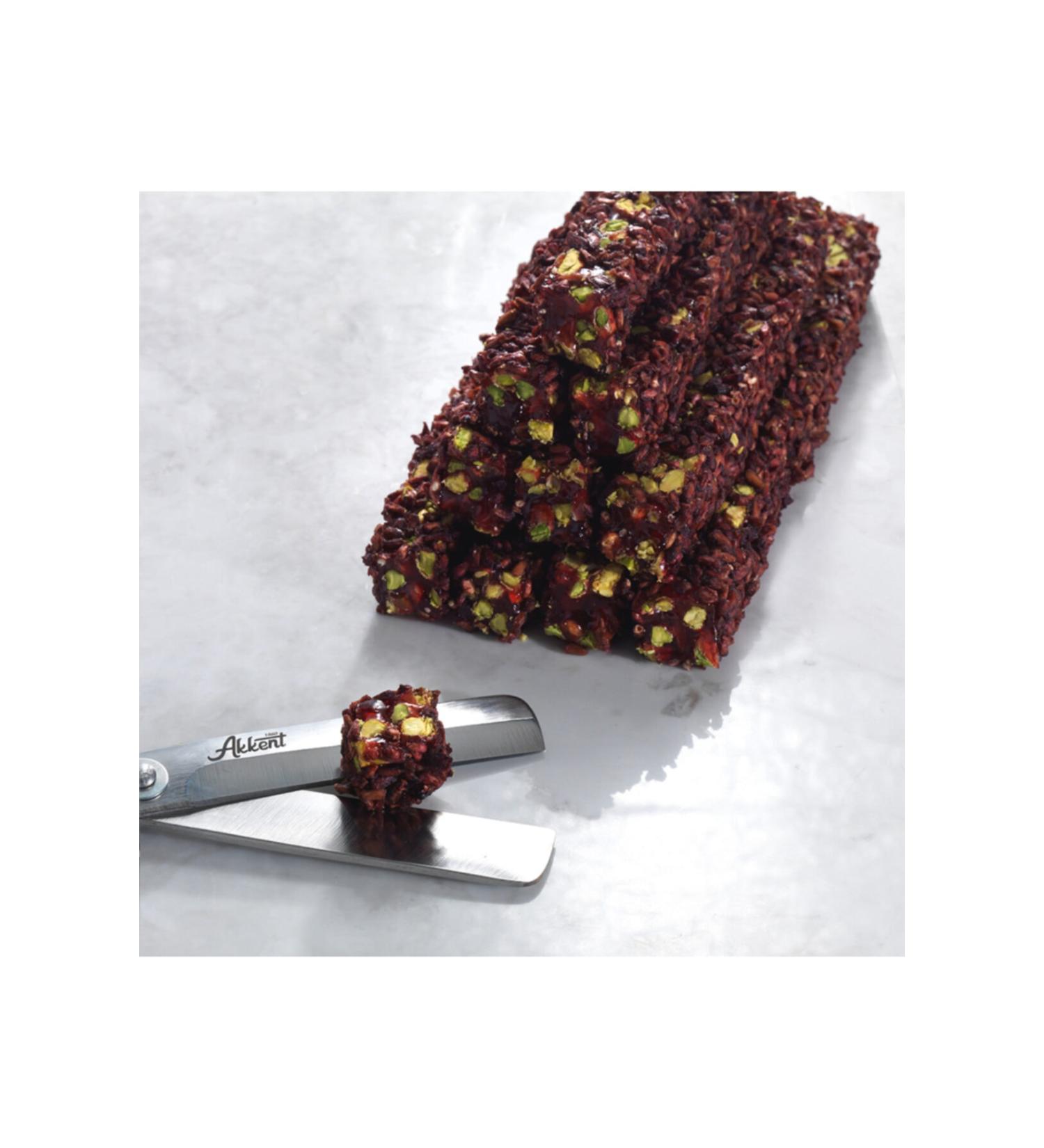 Akkent 1860 Gourmet Pomegranate Flavored Pistachio Zere k Coated Turkish Delight 450 Gr.