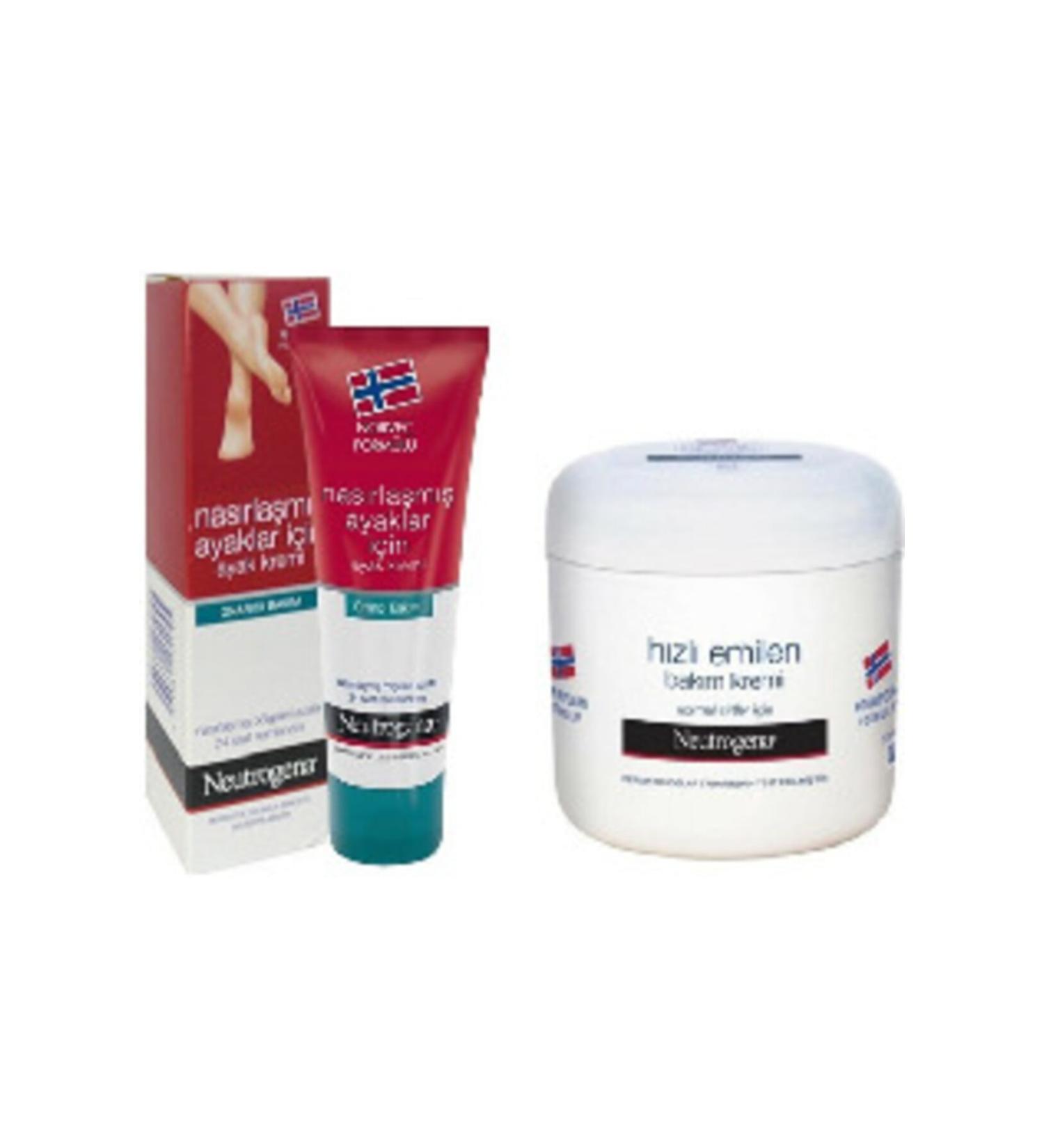 Neutrogena Foot Cream for Calloused Feet 50 ml and Fast Absorbing Care Cream 300 ml