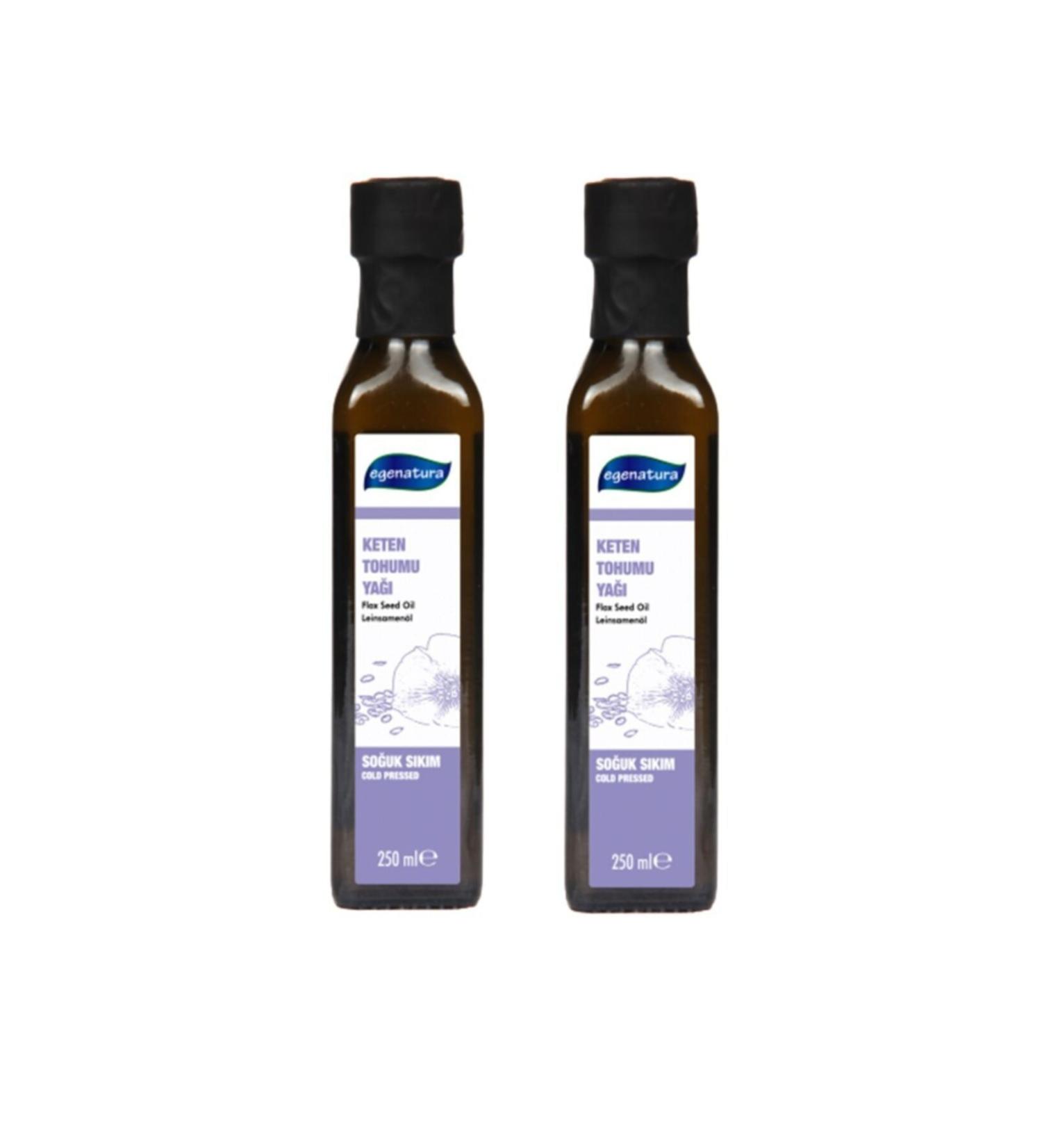 egenatura Linseed Oil 2x250 ml - Cold Pressed & Glass Bottle