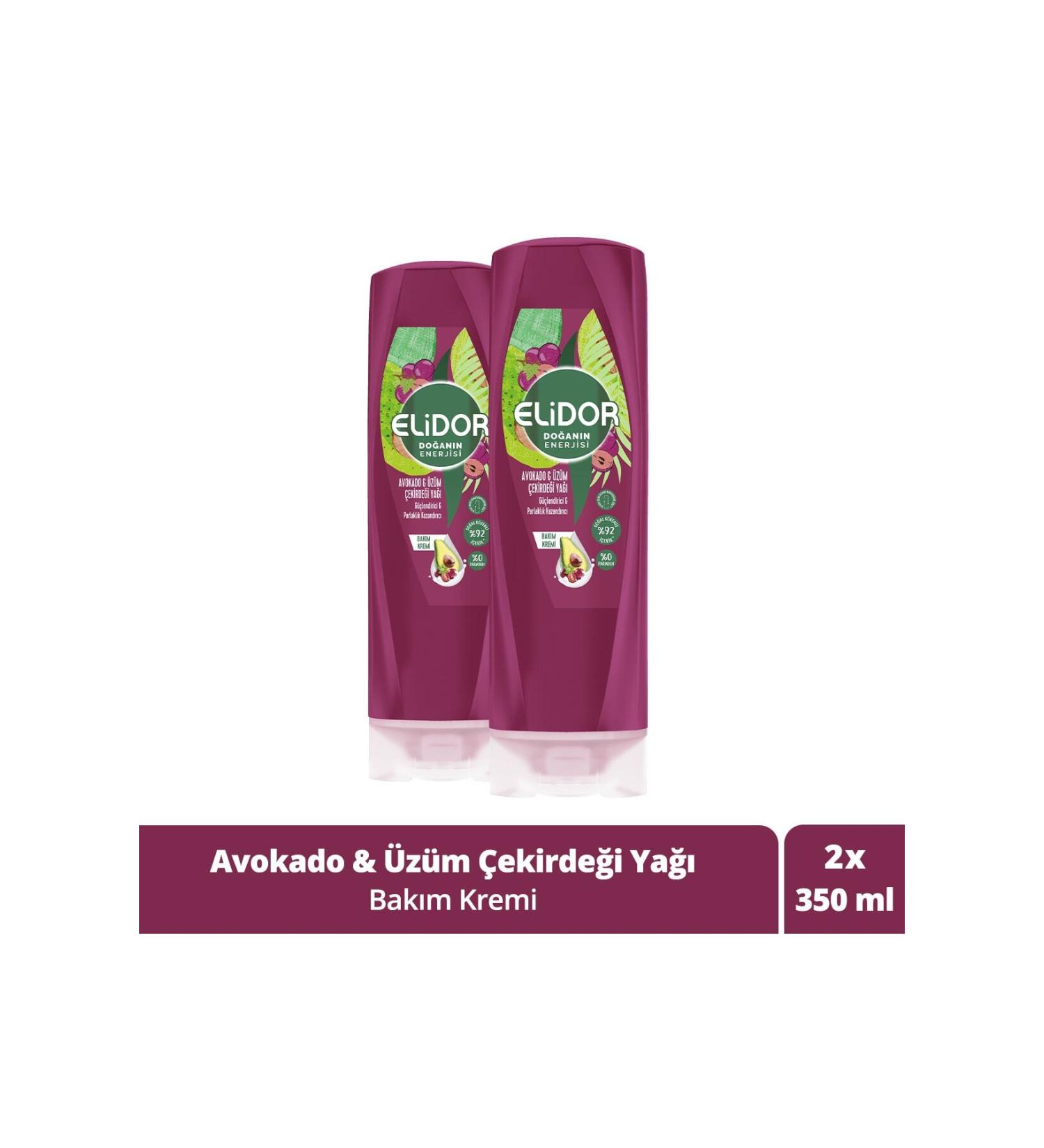 Elidor Nature's Energy Hair Care Cream Avocado and Grape Seed Oil 350 ml x 2 Pieces