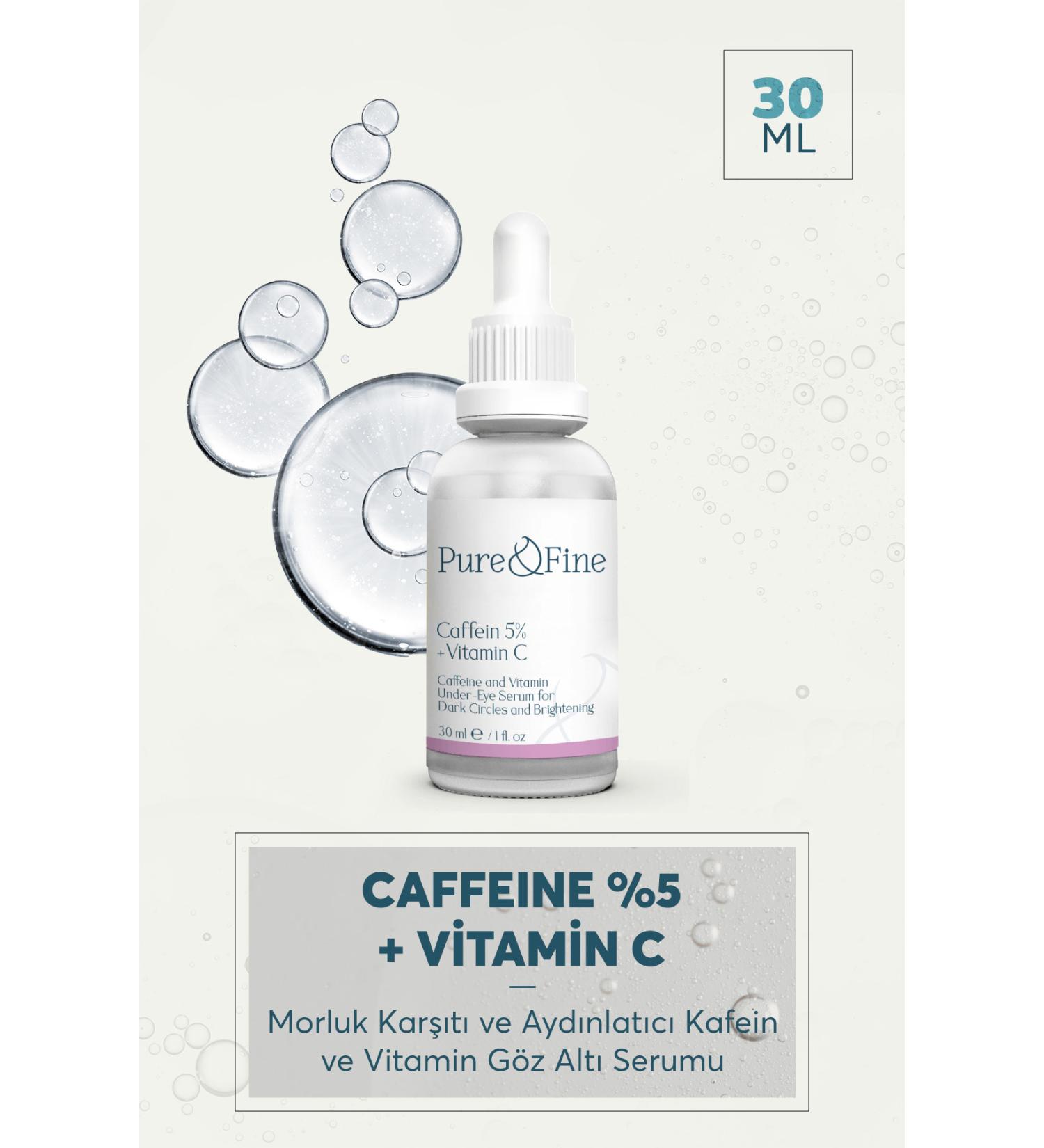 pure fine Anti-Puffiness and Dark Circle Brightening Caffeine Under Eye Serum 30 ml. (Caffeine 5% + Vitamin C) - Buy Online on GoSupps.com