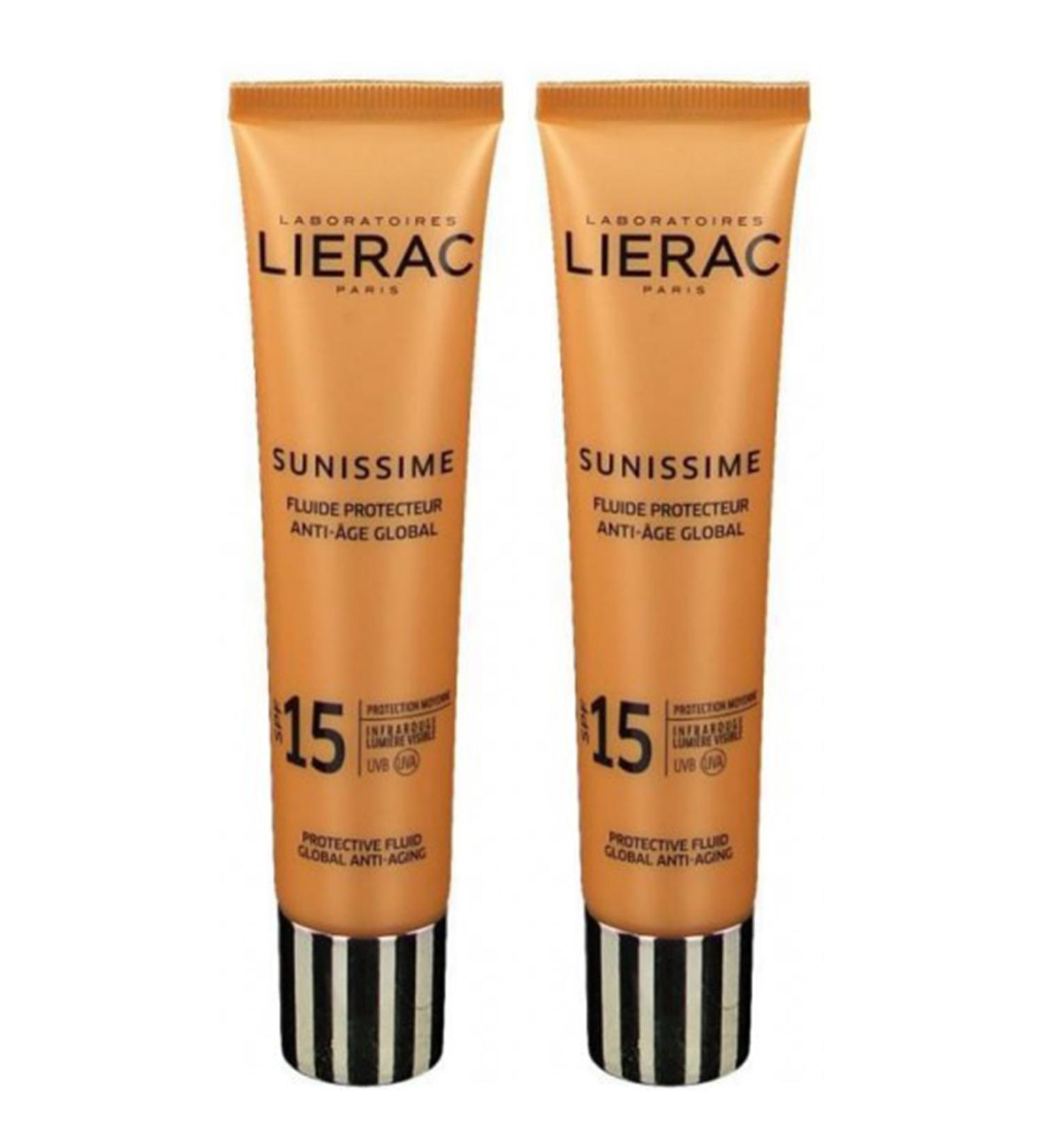Lierac Sunissime Protective Fluid Spf 15 Sun Cream 40ml 2-Pack