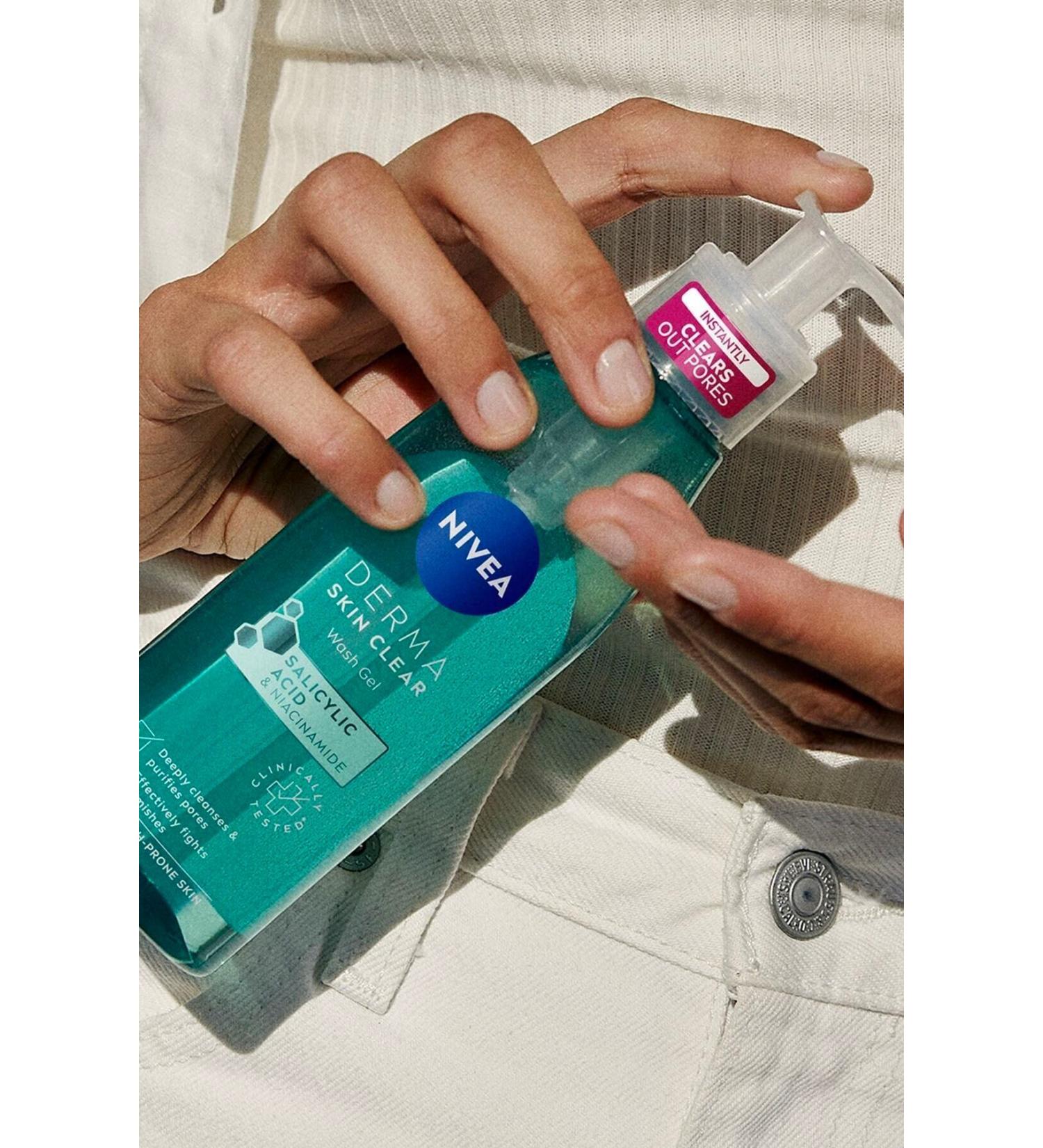 NIVEA Derma Skin Clear Anti-Acne Facial Cleansing Gel 150 Ml Salicylic Acid (BHA) - Buy Online on GoSupps.com