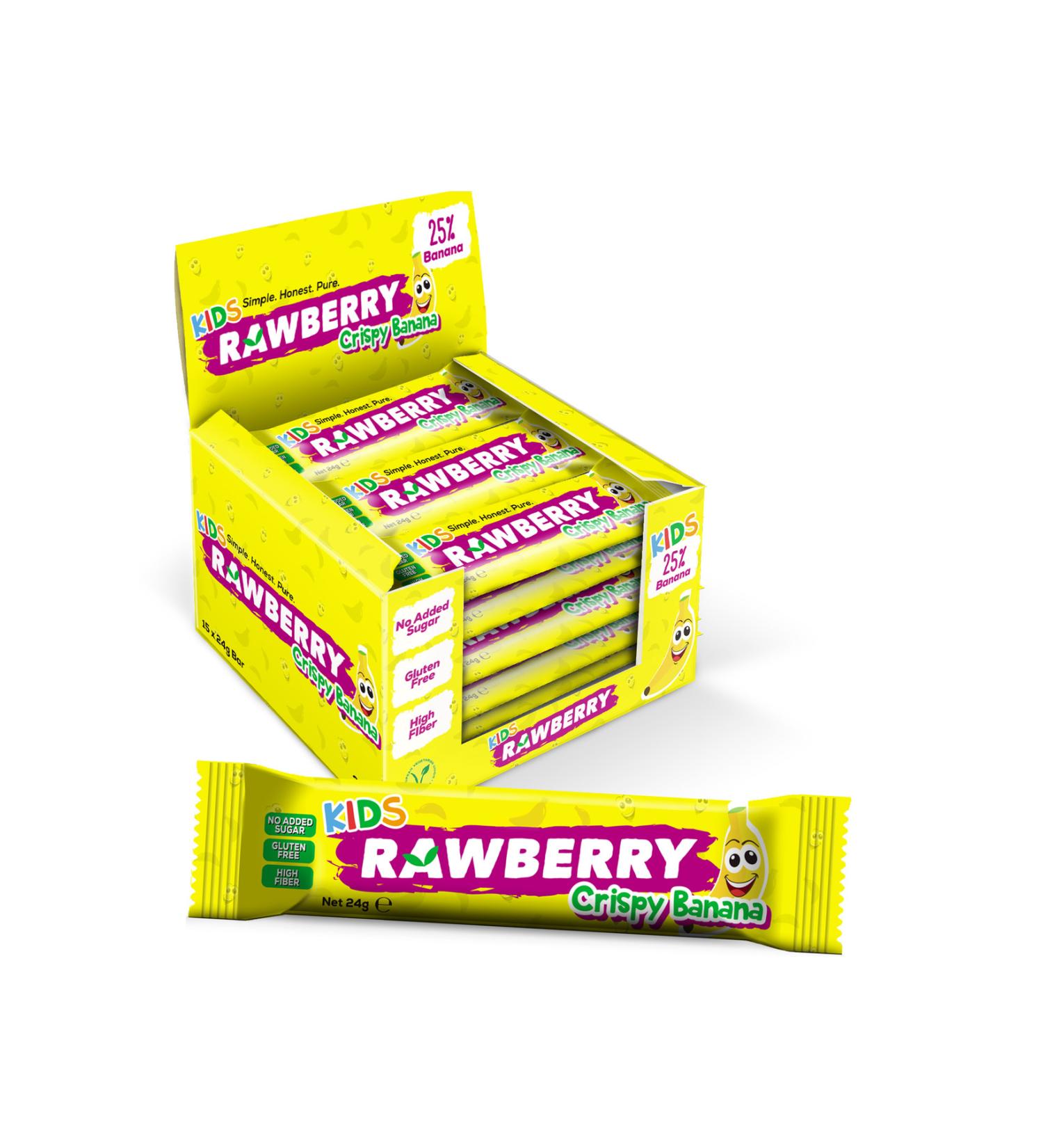 Rawberry Banana Sugar-Free Vegan Gluten-Free Kids Bar 15 Pieces in a Box - Buy Online on GoSupps.com