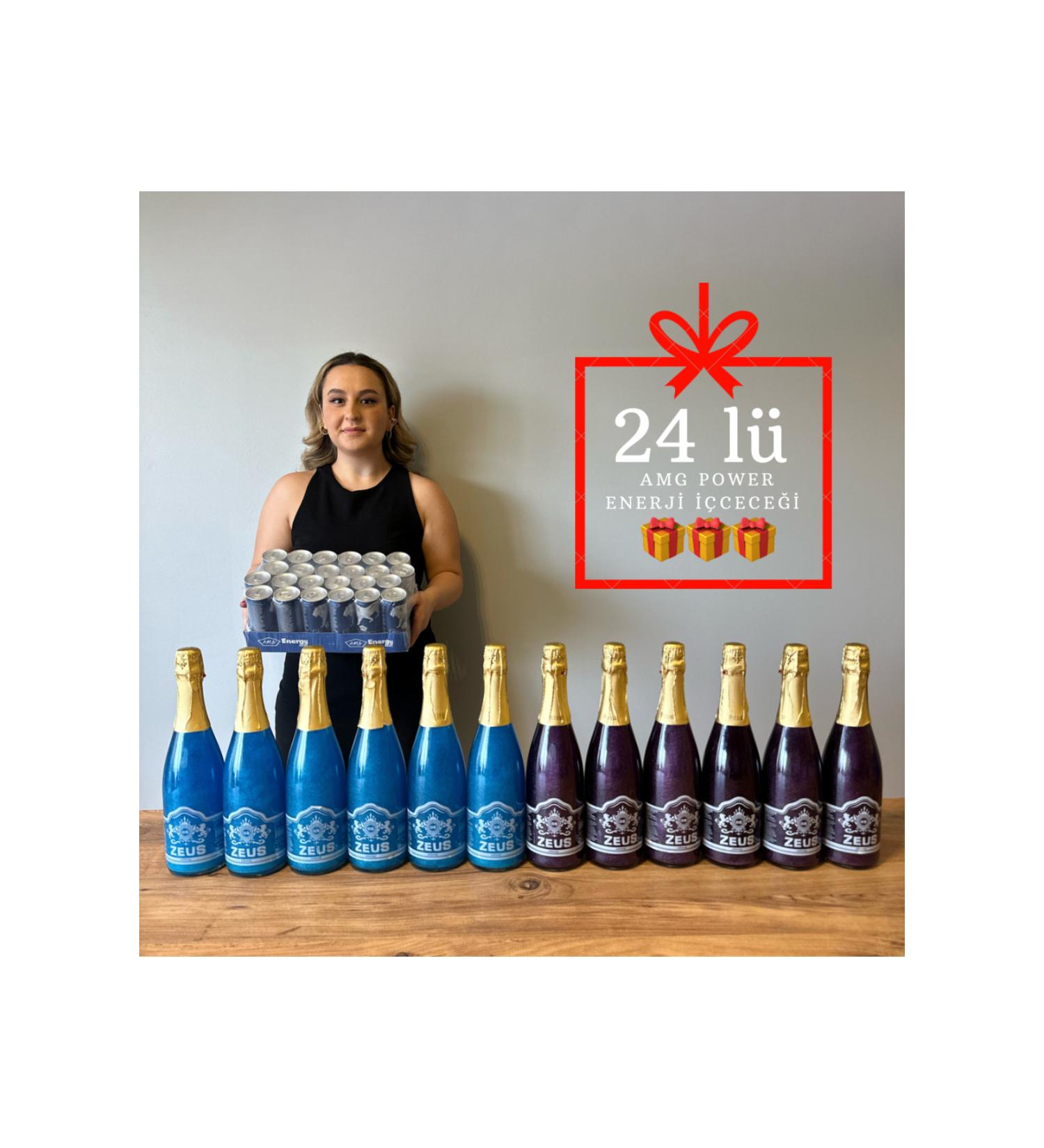 OS ZEUS 12li Blueberry & Blackberry Flavored Non-Alcoholic Carbonated Beverage (24li AMG Power Energy Drink)