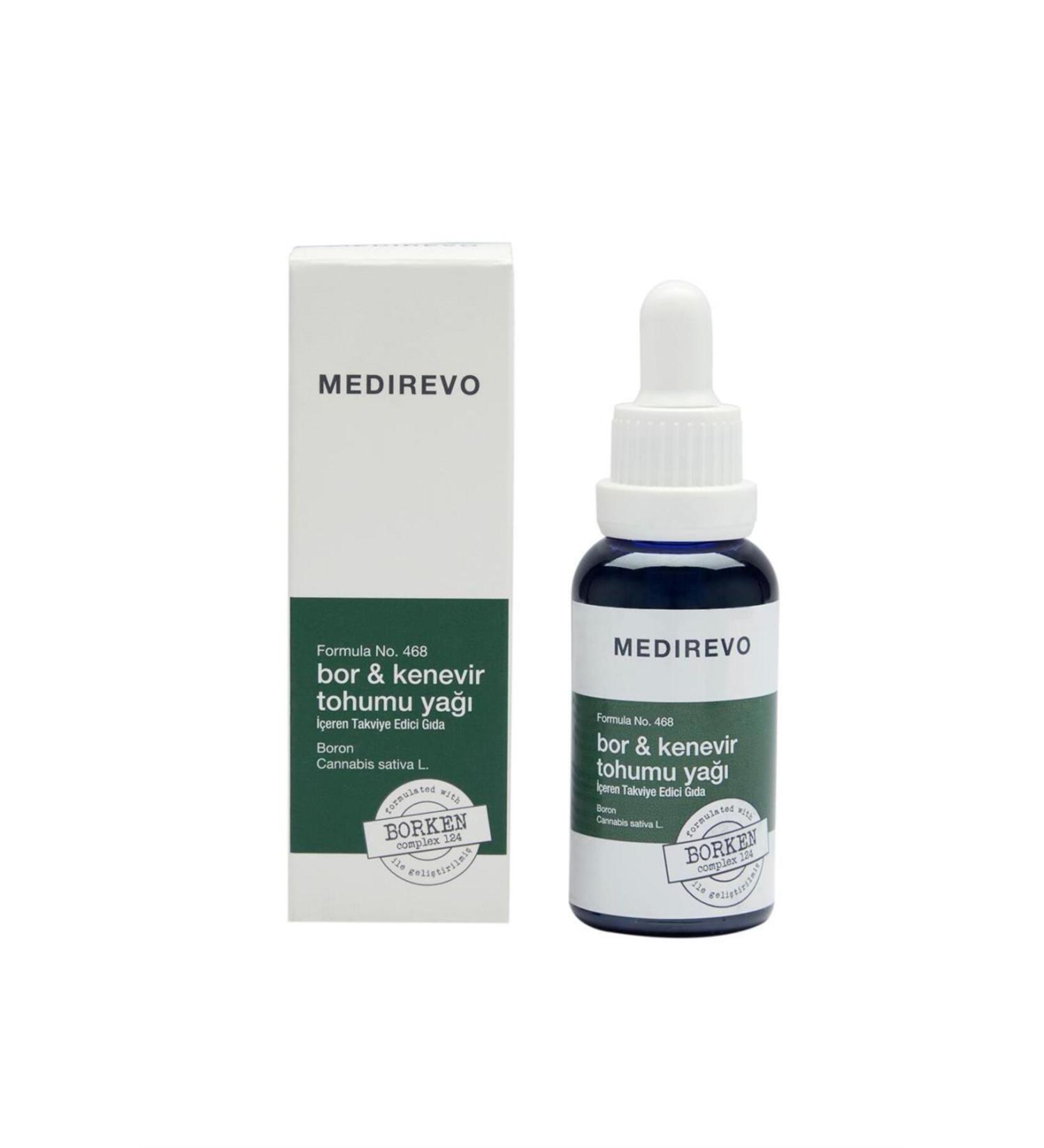 Medirevo Borken Complex 124 - Food Supplement Containing Boron and Hemp Seed Oil