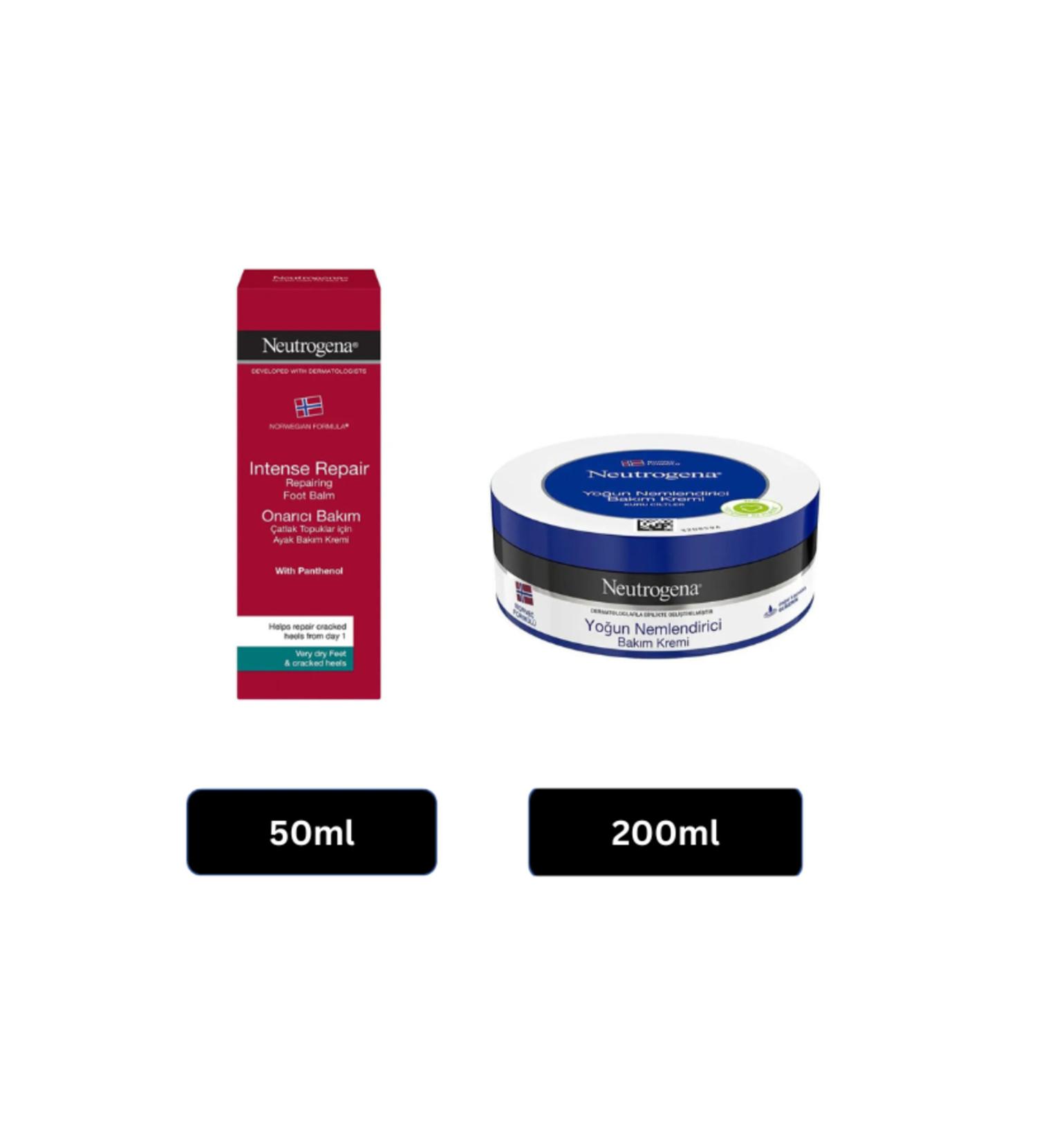 Neutrogena Norwegian Formula Cracked Heel Foot Cream 50 ml + Intensive Care Cream 200 ml