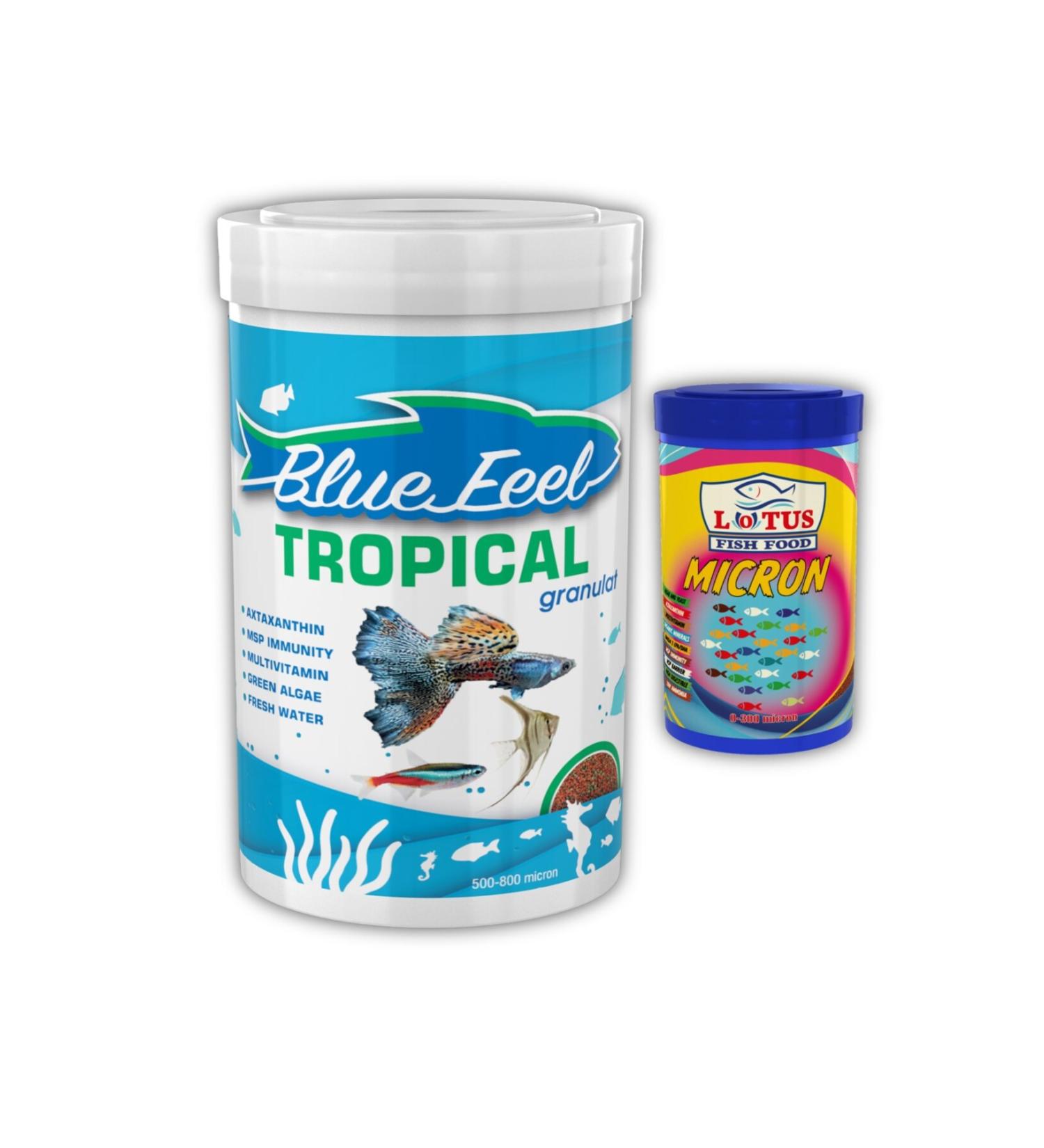 Blue Feel Tropical Mix Granulat 1000ml Lotus Micron 100ml Box Fish Food