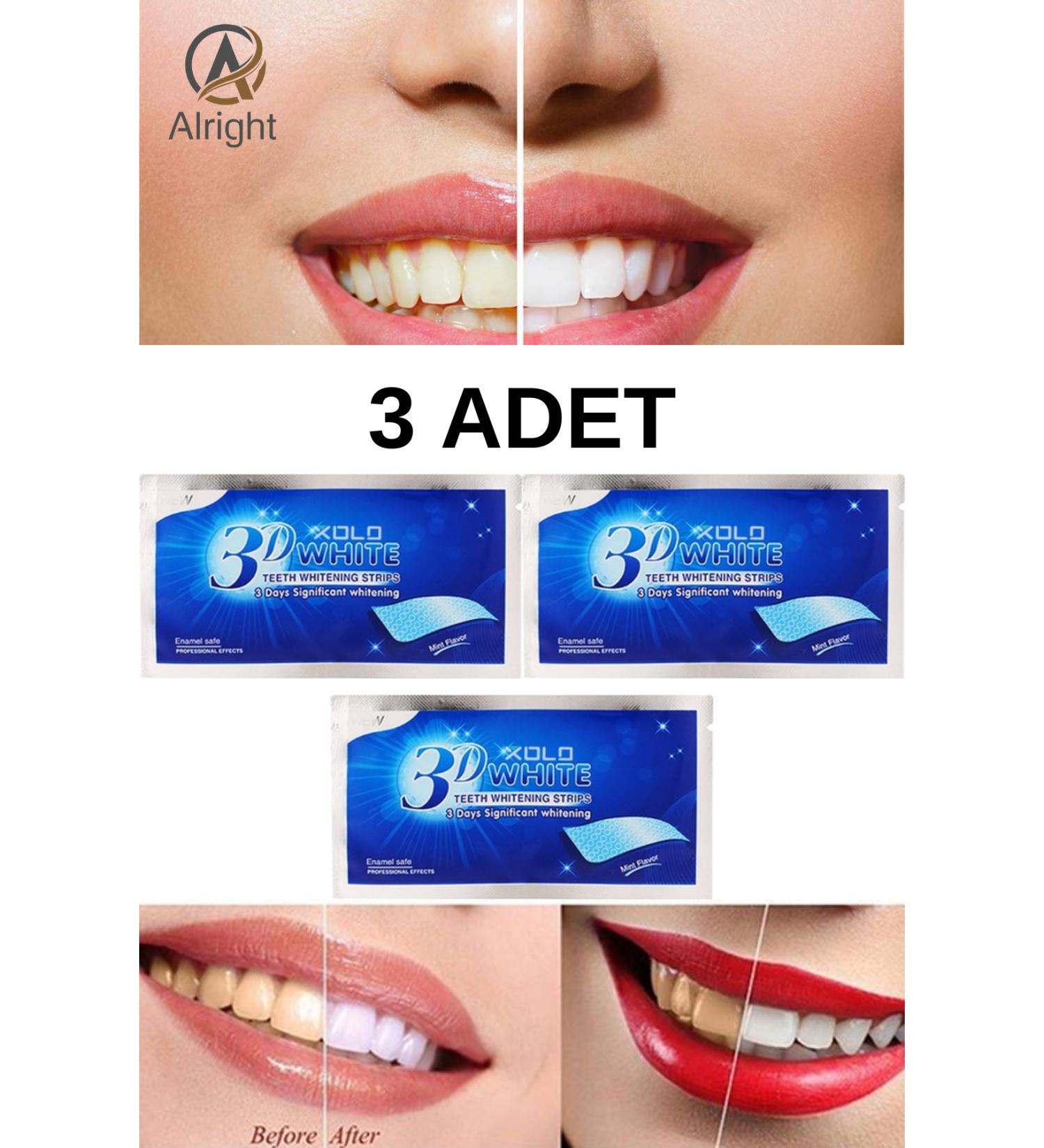 Alright 3D White 3 Piece Teeth Whitening Strip Instant Whitening - Buy Online on GoSupps.com