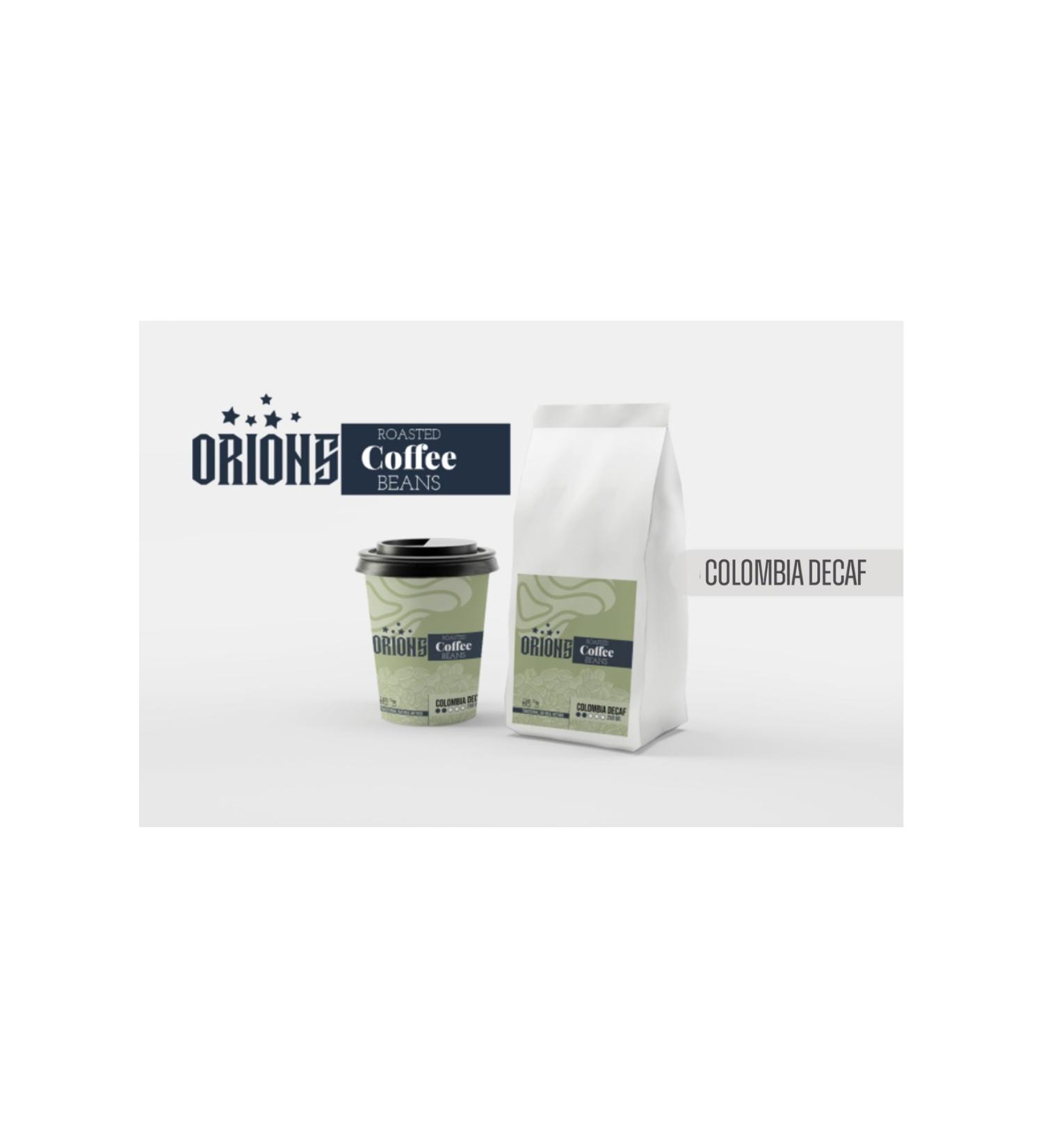 ORIONS COFFEE FROM BEANS COLOMBIA DECAF(DECAFEINE)BEANS & GROUND COFFEE (250GR)