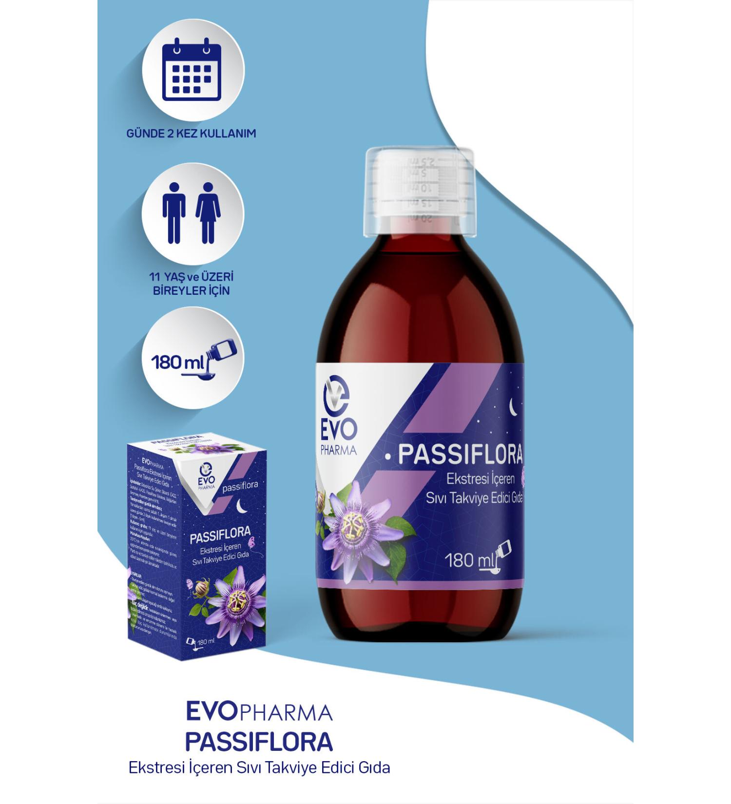 EVOPHARMA Liquid Food Supplement Containing Passiflora Extract 180 Ml - Buy Online on GoSupps.com