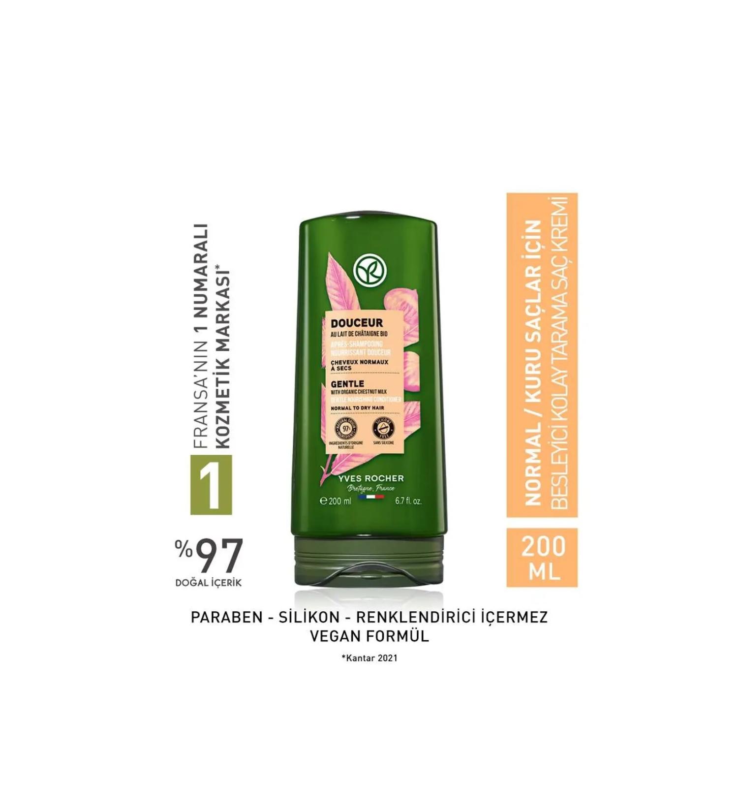 Yves Rocher Douceur - Organic Chestnut Milk Nourishing Conditioner for Normal to Dry Hair 200ml - Buy Online on GoSupps.com