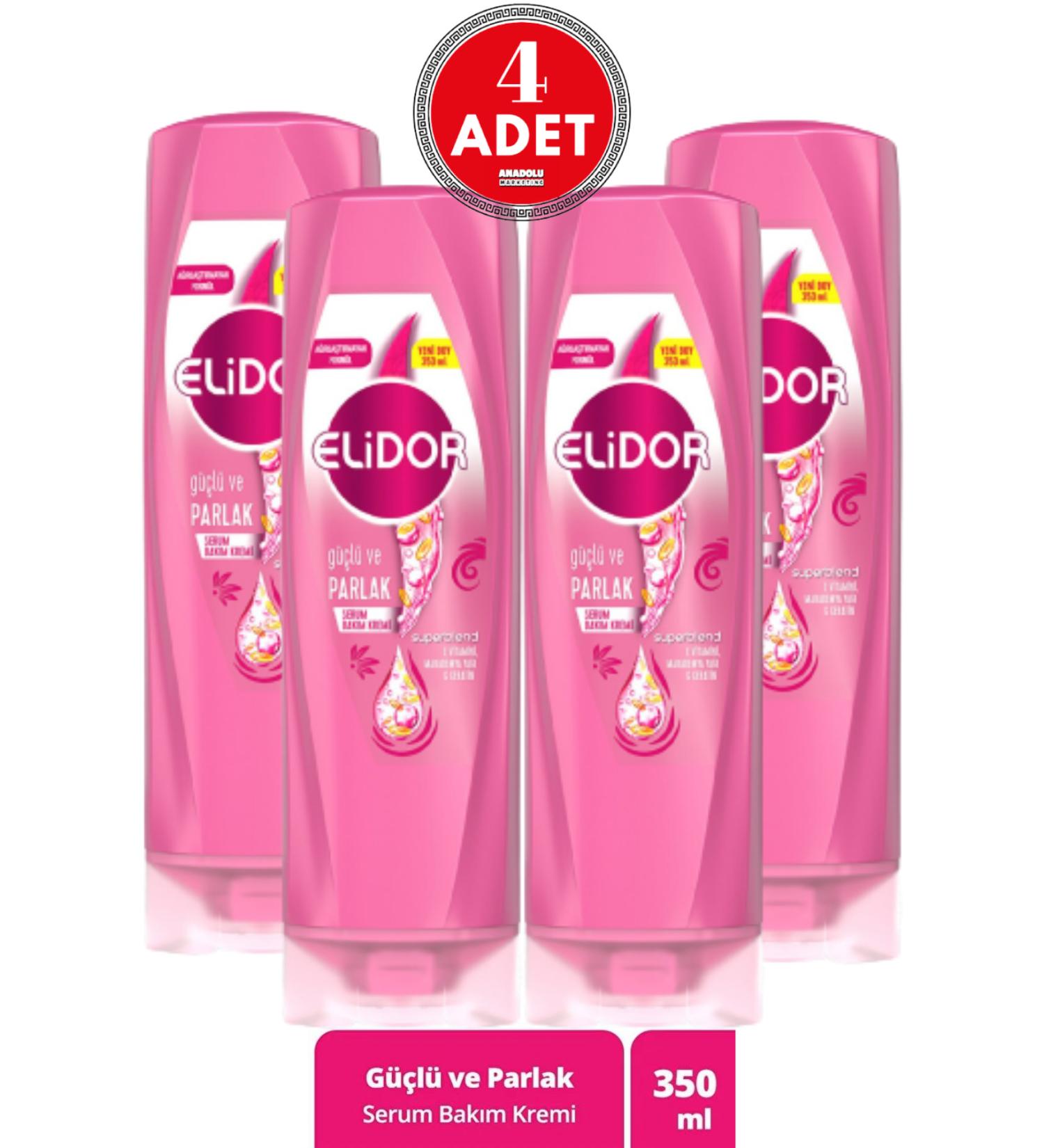 Elidor Superblend Hair Care Cream Strong and Shiny Vitamin E Macadamia Oil & Keratin 350 ml 4 Pieces - Buy Online on GoSupps.com