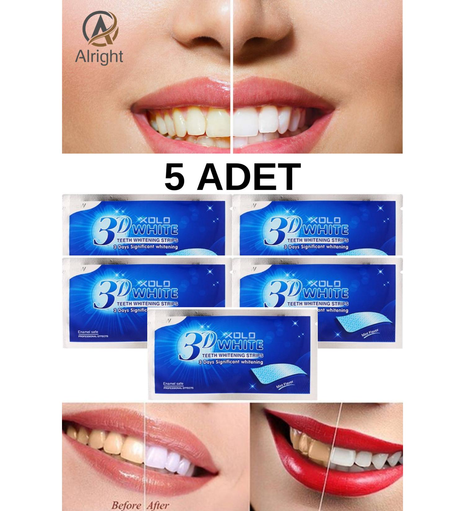 Alright 3D White 5 Piece Teeth Whitening Strip Instant Whitening - Buy Online on GoSupps.com
