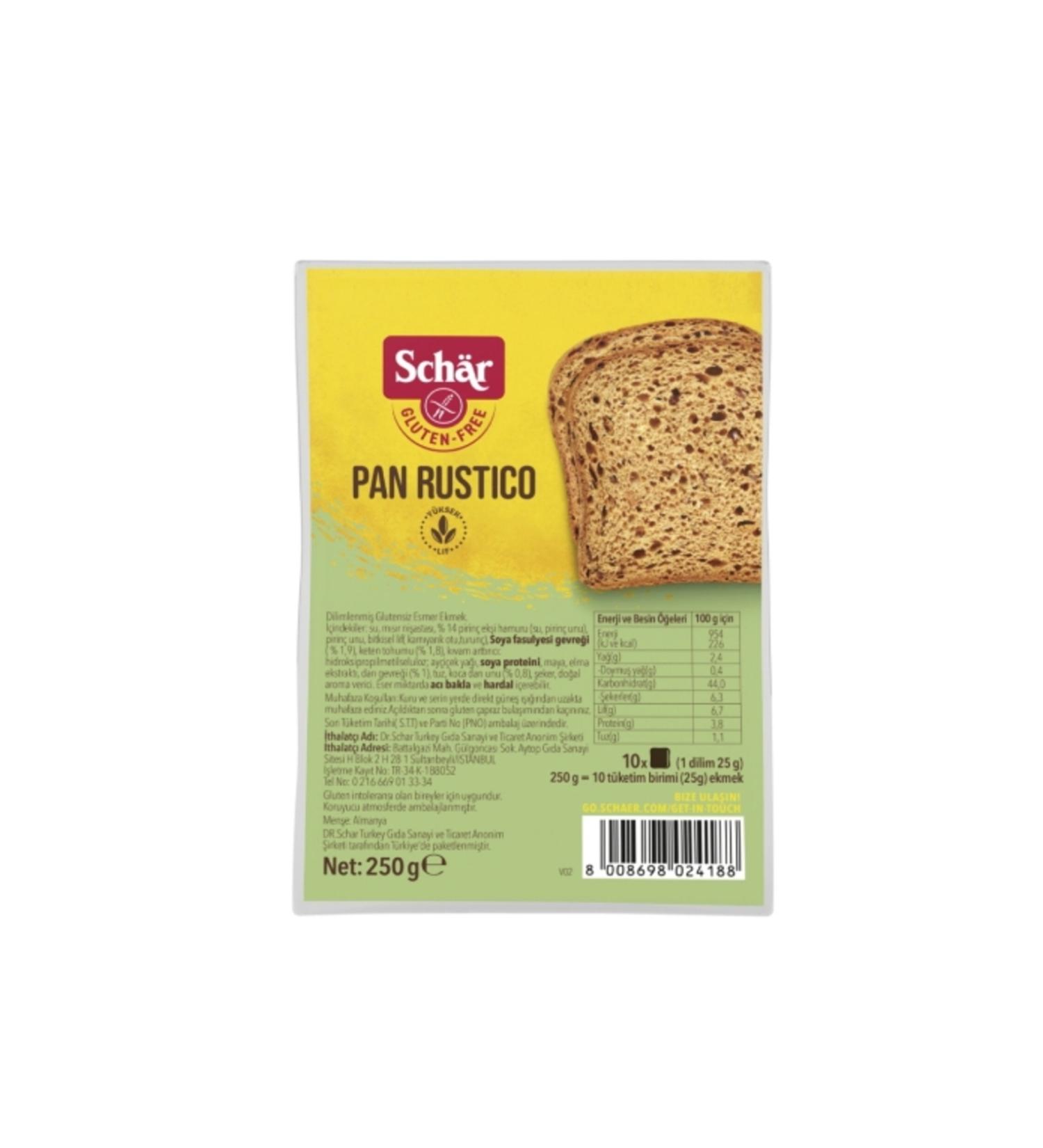 Schar 2-Piece Schar Gluten-Free Rustico Fibrous Bread 250 Gr.