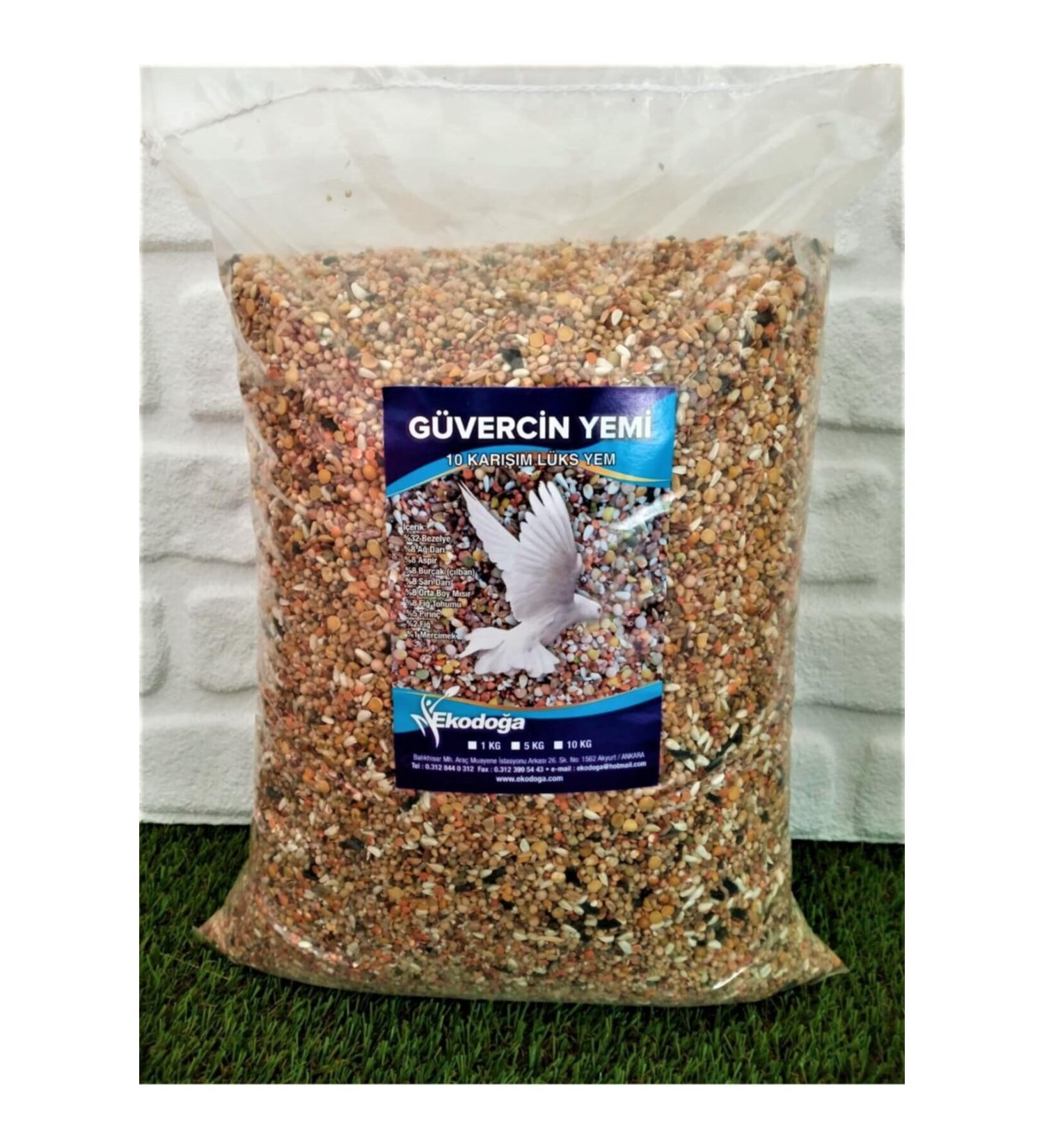 Ekodo a Pigeon Food 10 Kg 10 Mix Luxury Pigeon Food Performance Food Wheat-free Pigeon Food