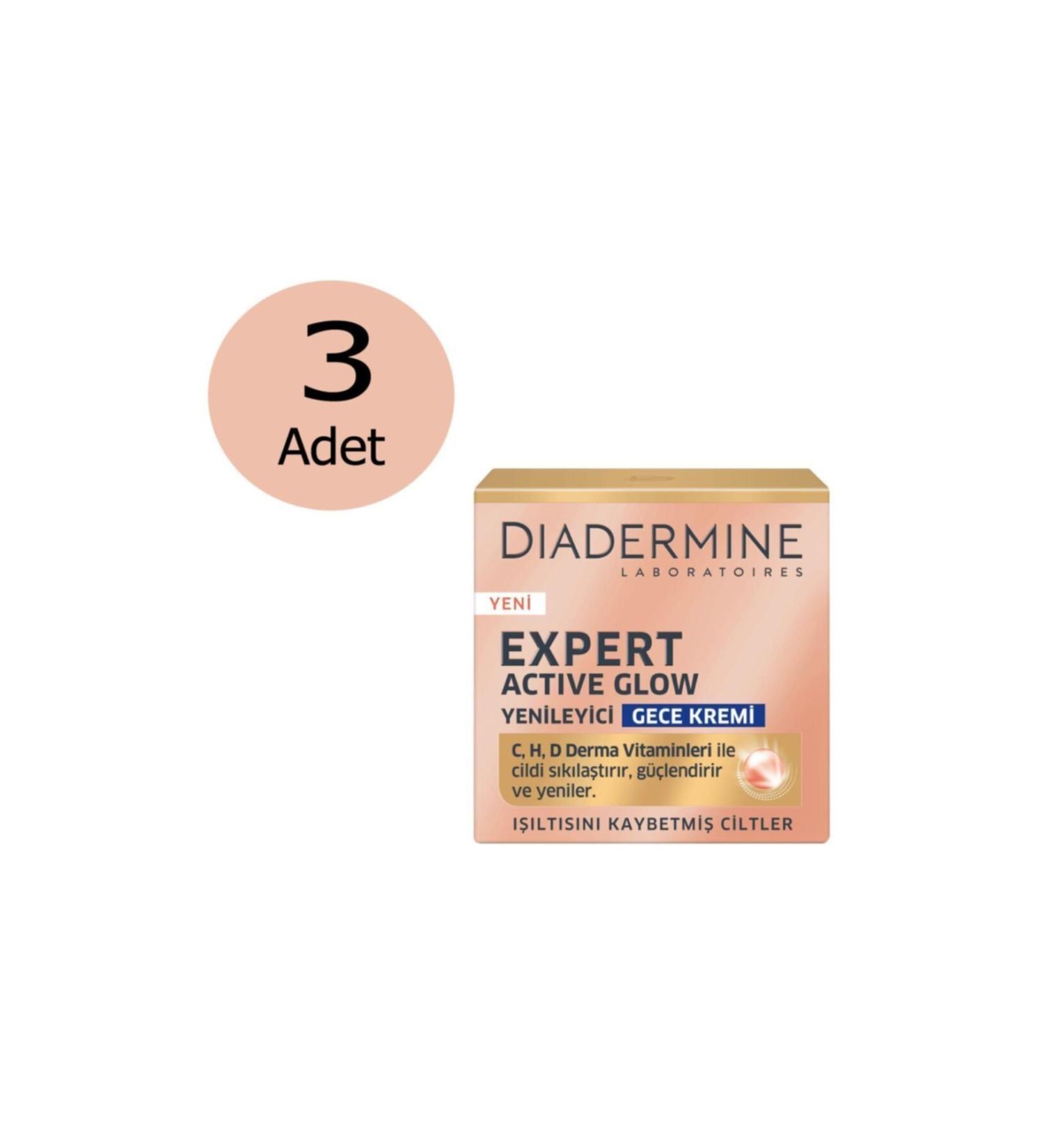 Diadermine 3 Pieces Expert Glow Regenerating Night Cream 50 Ml