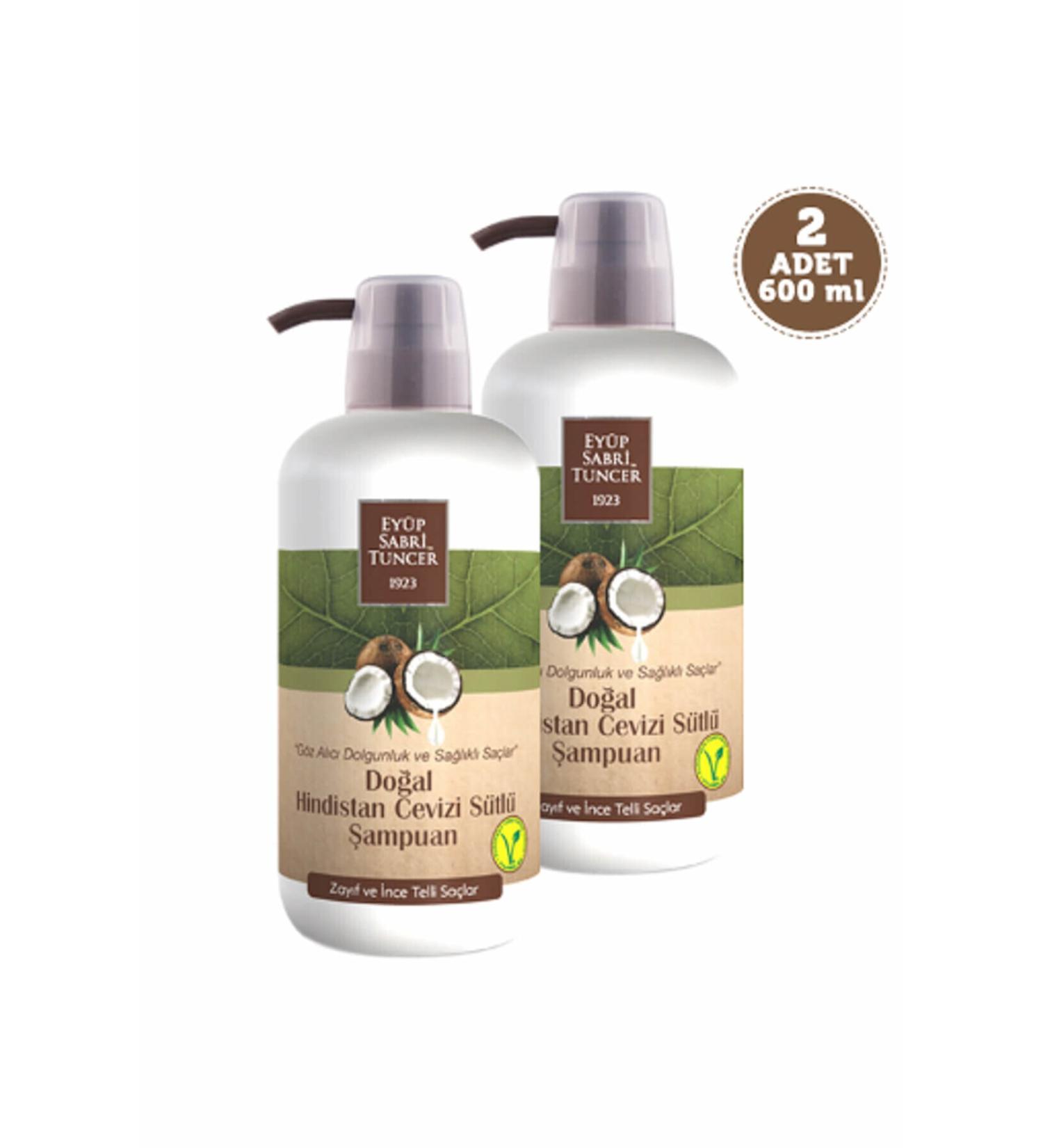 Ey p Sabri Tuncer Natural Coconut Milk Shampoo 600 ml x 2 Pieces