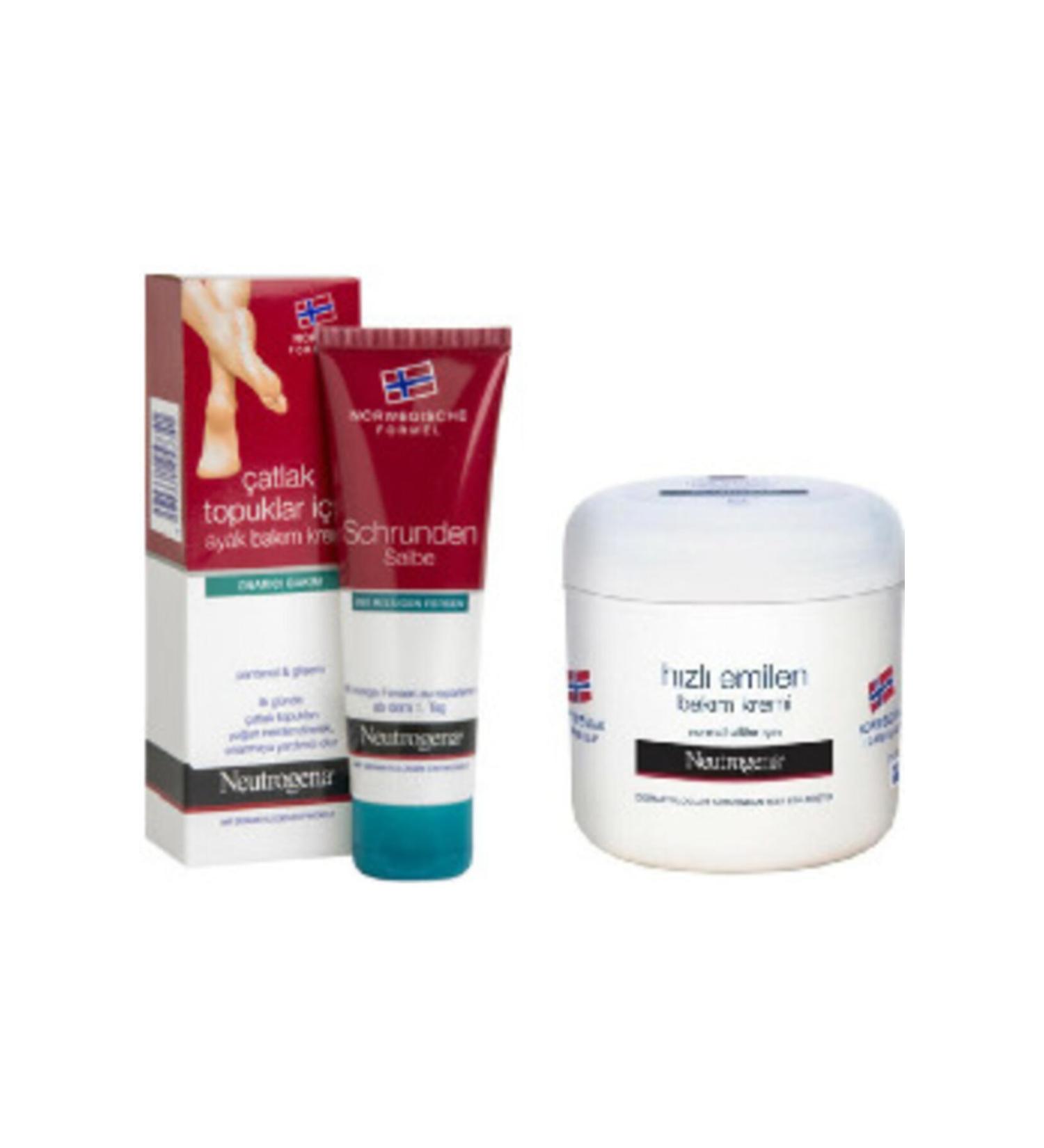 Neutrogena Cracked Heel Foot Care Cream 50 ml and Fast Absorbing Care Cream 300 ml