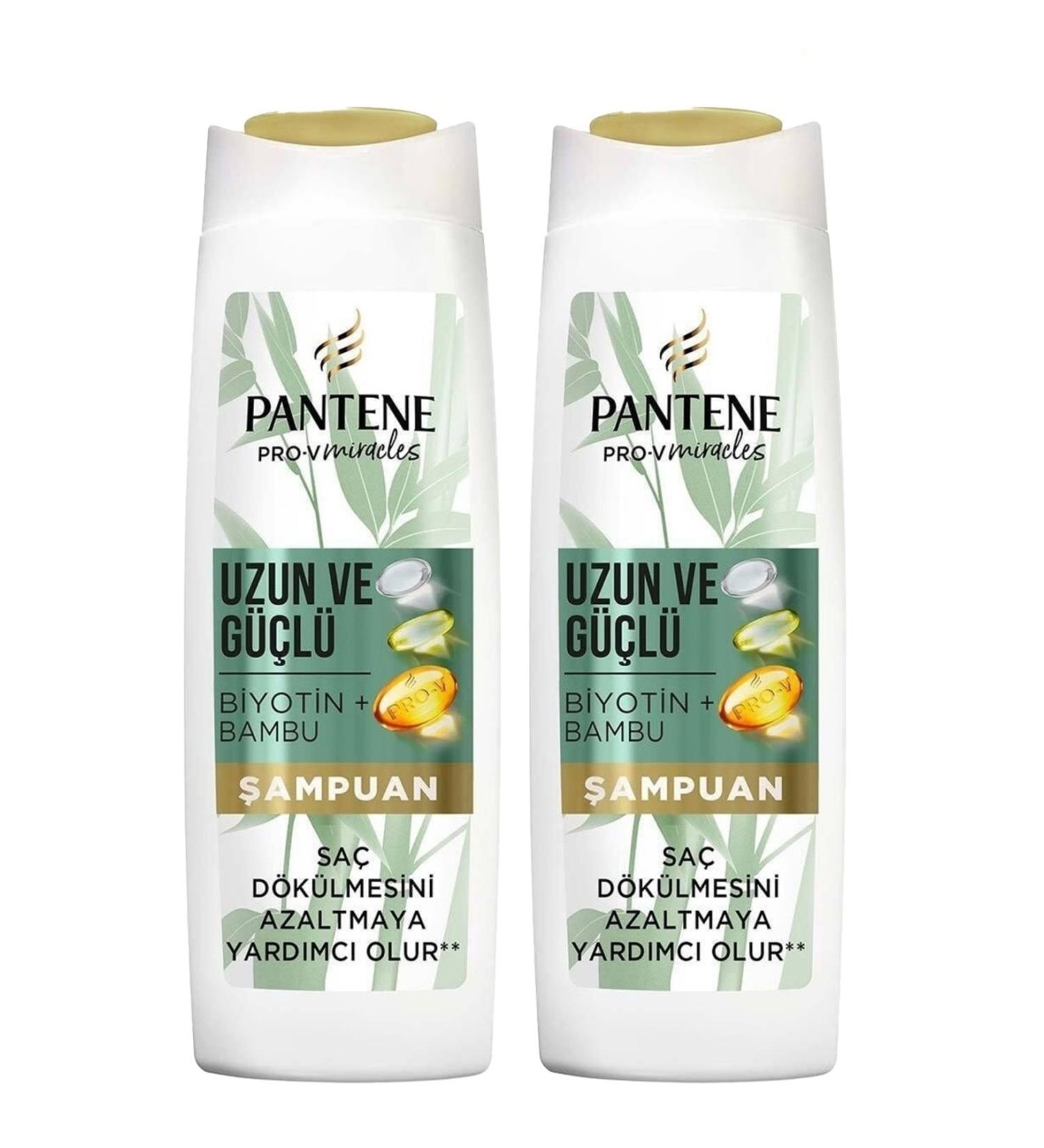 Pantene Long and Strong Hair Bamboo Biotin Shampoo 350 Ml X 2 Pieces