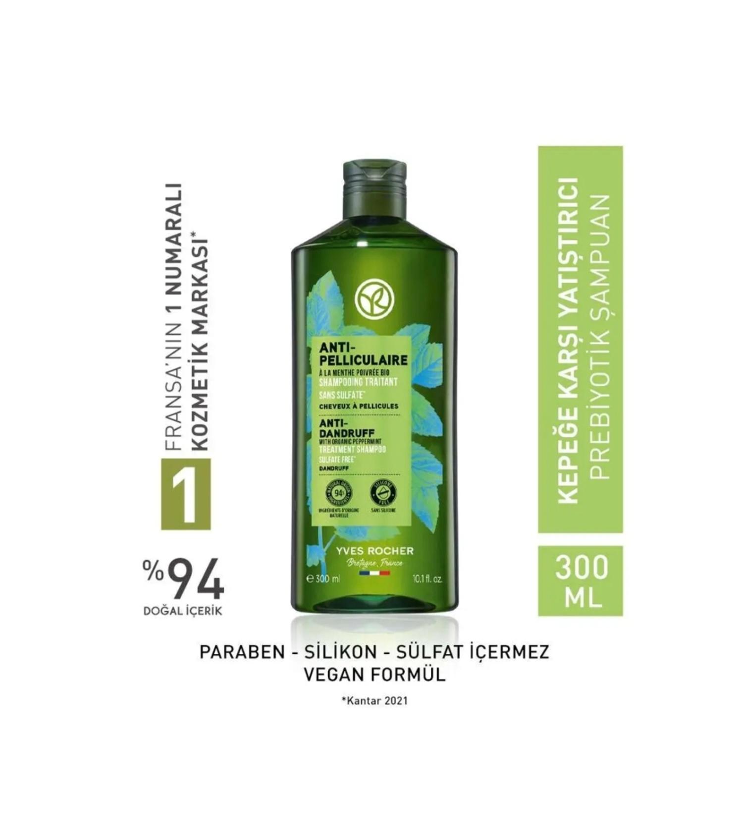 Yves Rocher Pomegranate Peel Mint and Agave Soothing Prebiotic Shampoo - Anti-Dandruff Pelliculaire 300 ml - Buy Online on GoSupps.com