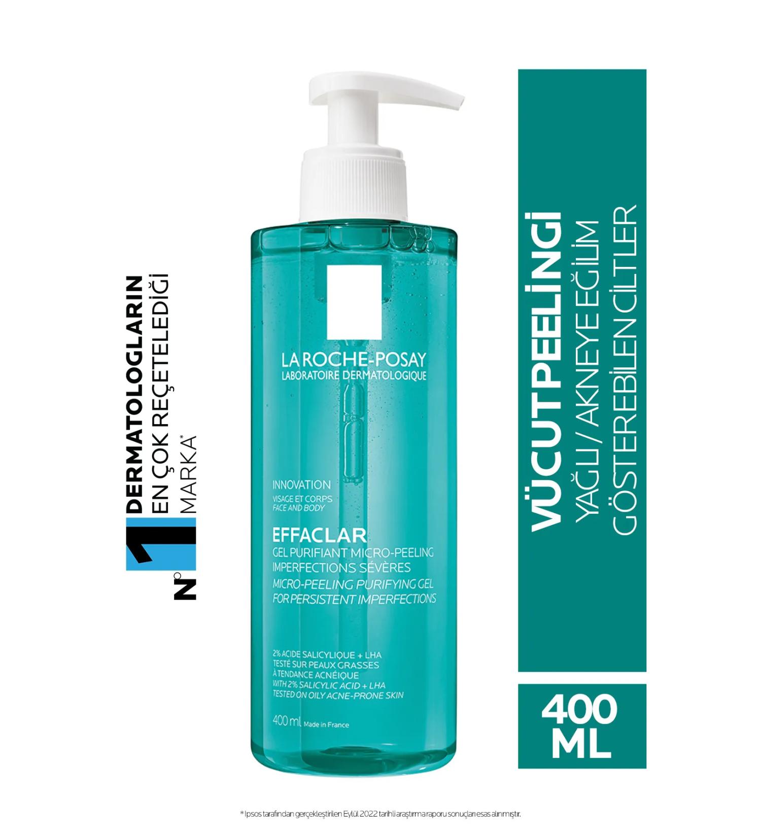 La Roche Posay EFFACLAR MICRO-PEELING GEL WASHING GEL FOR OILY AND ACNE-PRONE SKIN 400 ML - Buy Online on GoSupps.com