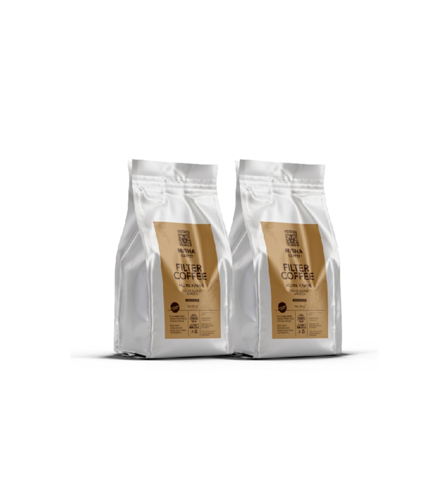 MISHA COFFEE Medium Roast Ground Filter Coffee 250 GR x 2'li Advantage Package