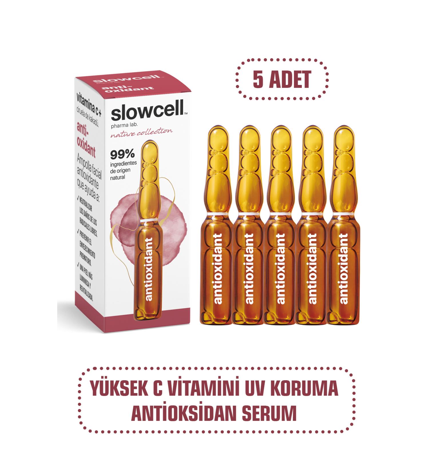 Slowcell High Vitamin C Kakadu Collagen Booster Brightening UV Antioxidant Serum Ampoule 5PCS X 2ML - Buy Online on GoSupps.com