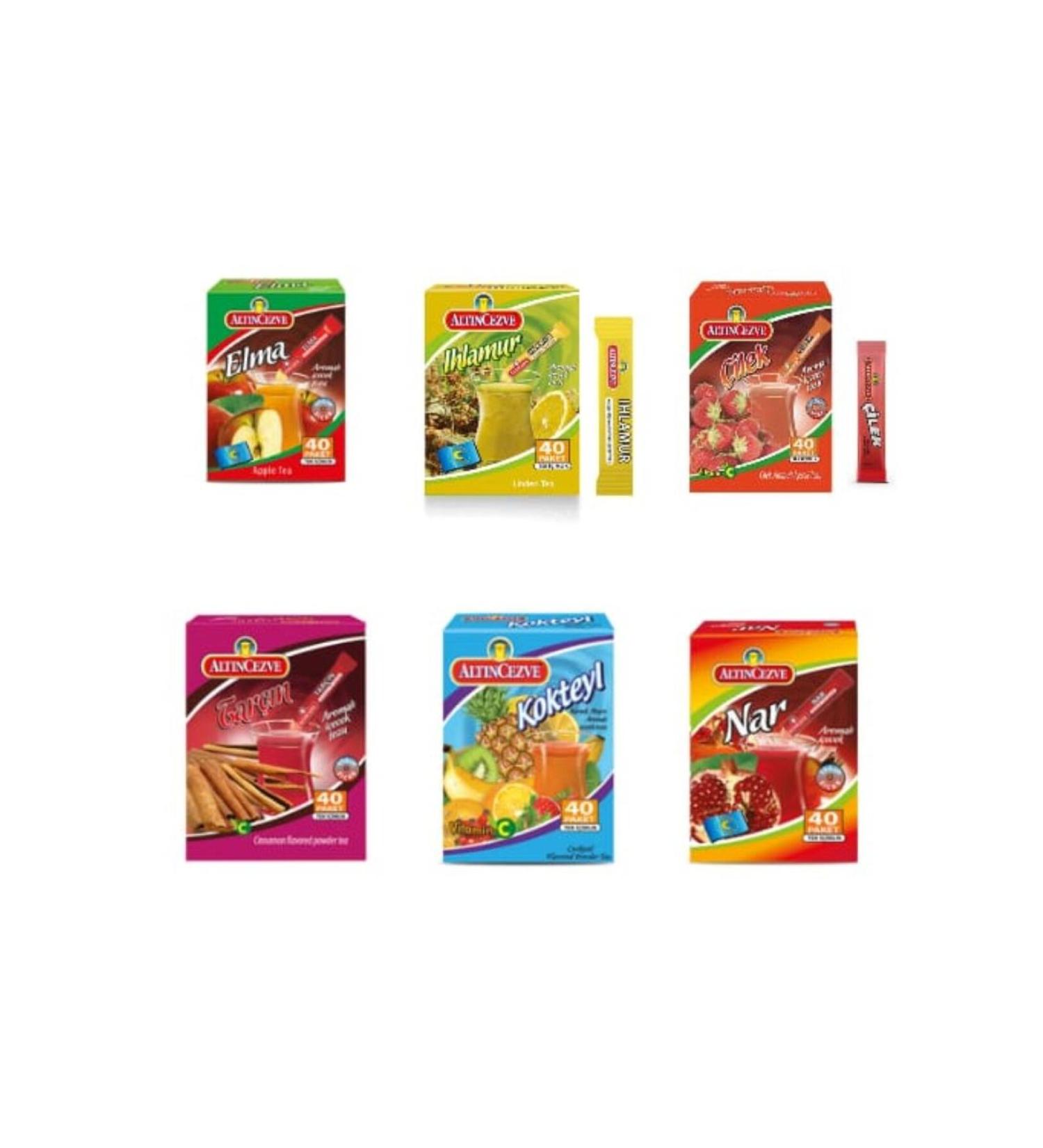 Alt ncezve APPLE LINDEN STRAWBERRY CINNAMON COCKTAIL POMEGRANATE FLAVORED DRINK POWDER 40 1.5 GR SET OF 6 - Buy Online on GoSupps.com