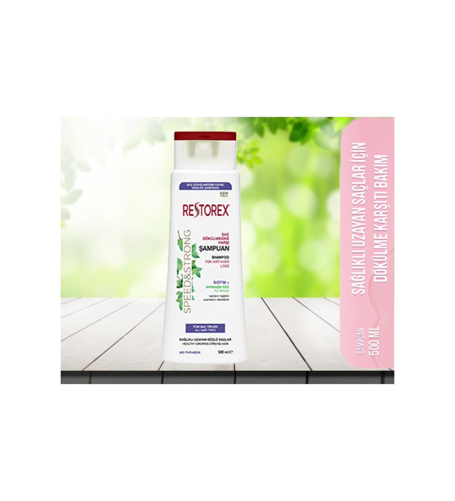 Restorex Biotin + Ivy Essence Shampoo For All Hair Types 500 ml 1 Piece