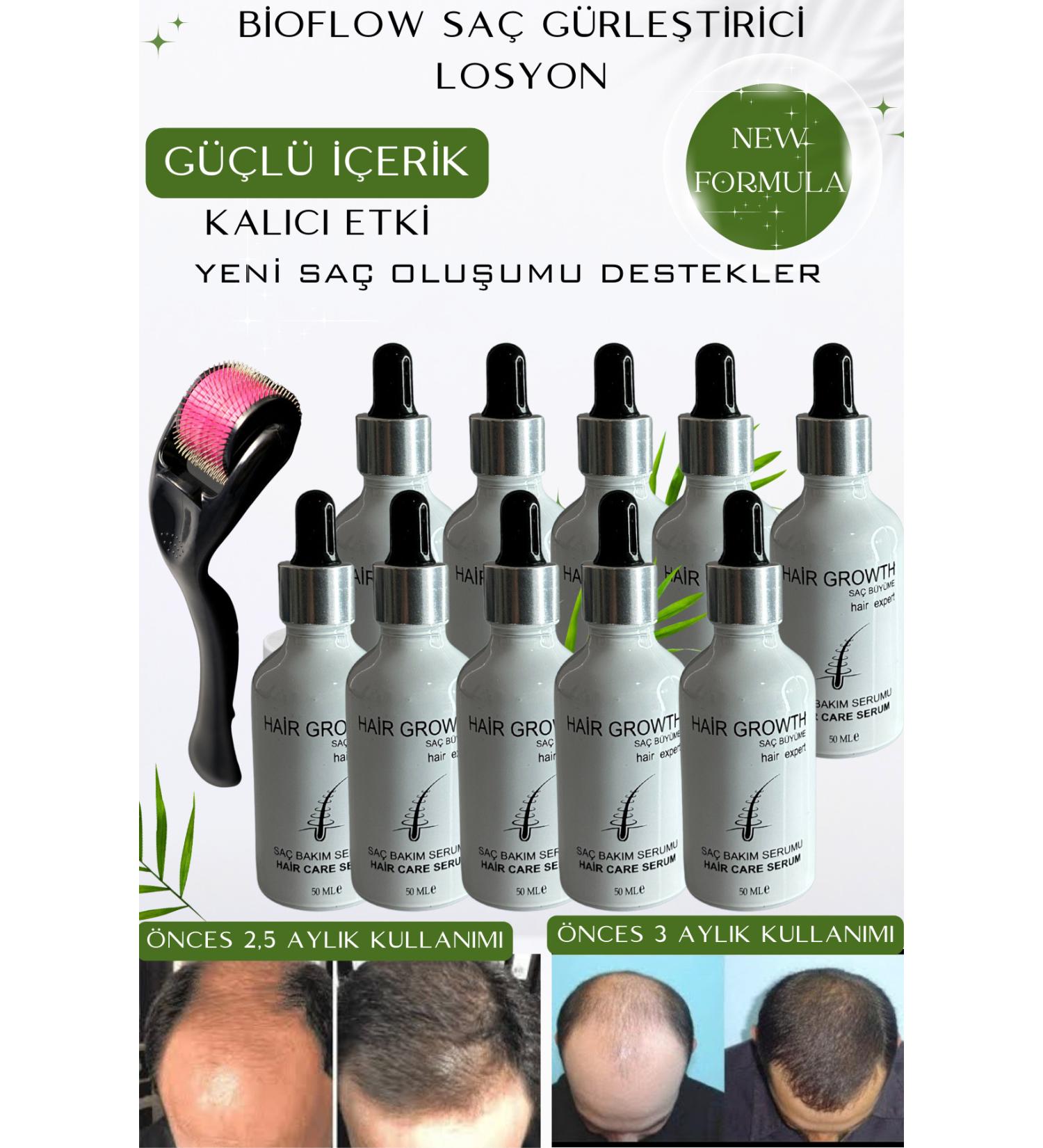 BioFlow Hair Regrowth - Hair Thickener - Hair Care Lotion - 10 Rollers - Buy Online on GoSupps.com