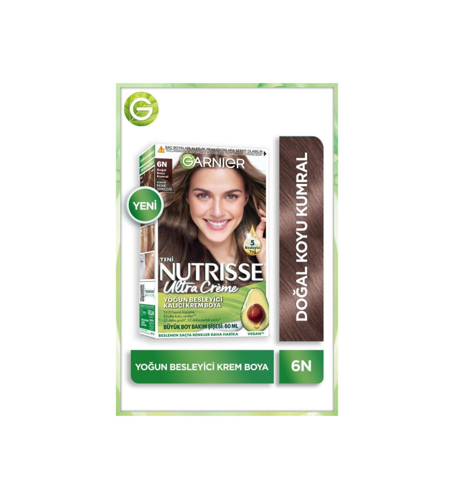 Garnier Nutrisse Intensive Nourishing Permanent Cream Hair Dye 6N Natural Dark Blonde