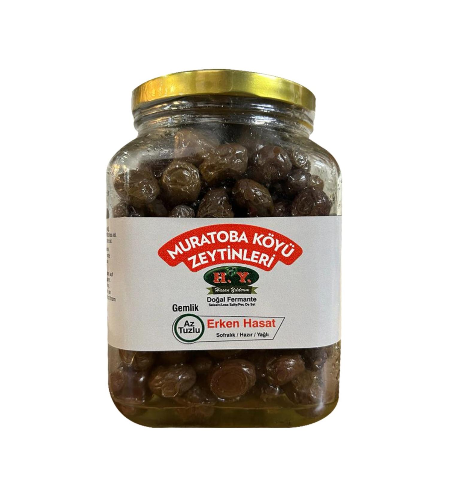 HY OLIVE HY Muratoba Village Olives Early Harvest (GEML K) Natural Fermented Less Salty (231-290) (900 gr.) (Glass)