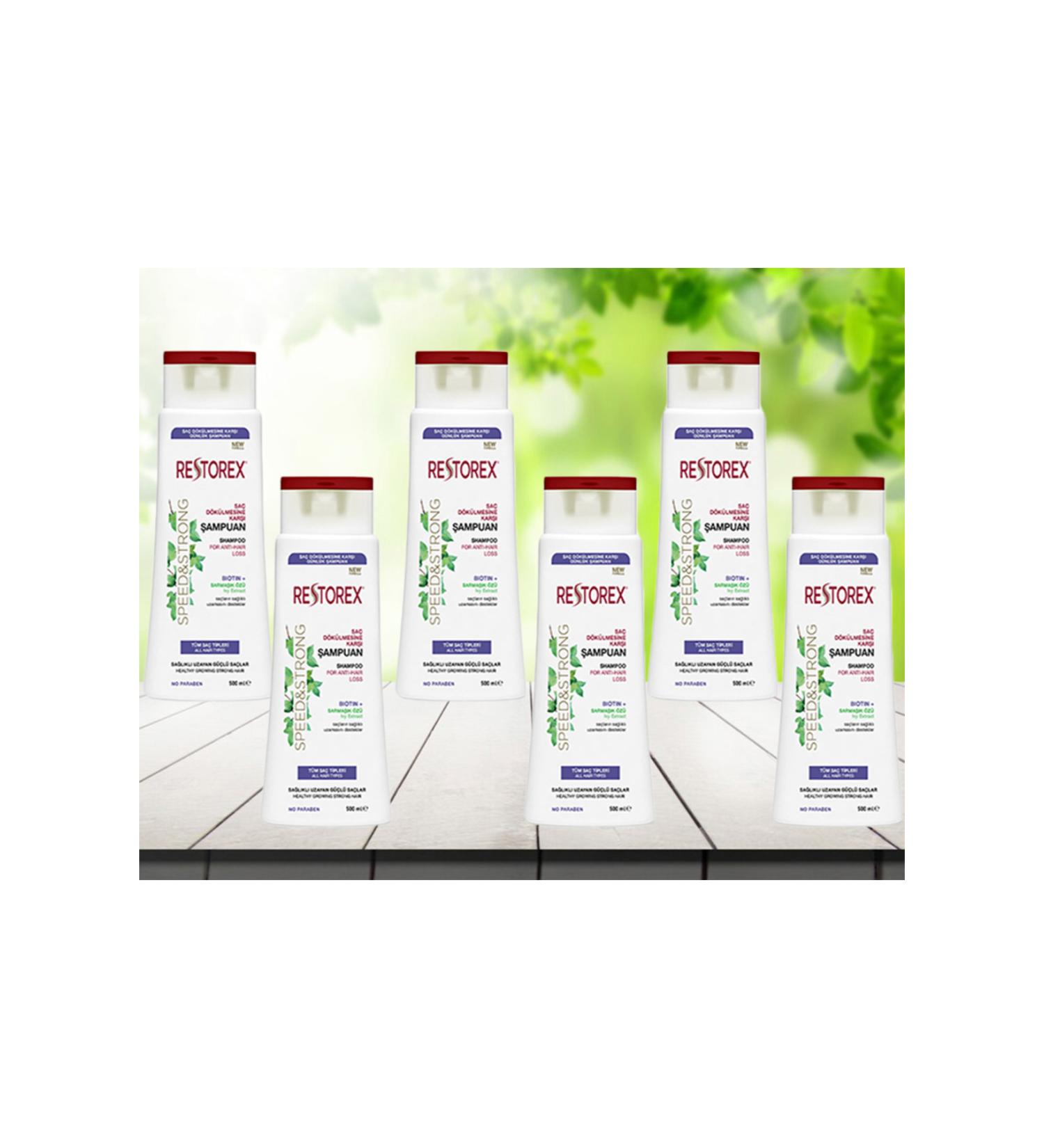 Restorex Biotin + Ivy Essence Shampoo For All Hair Types 500 ml 6 Pieces