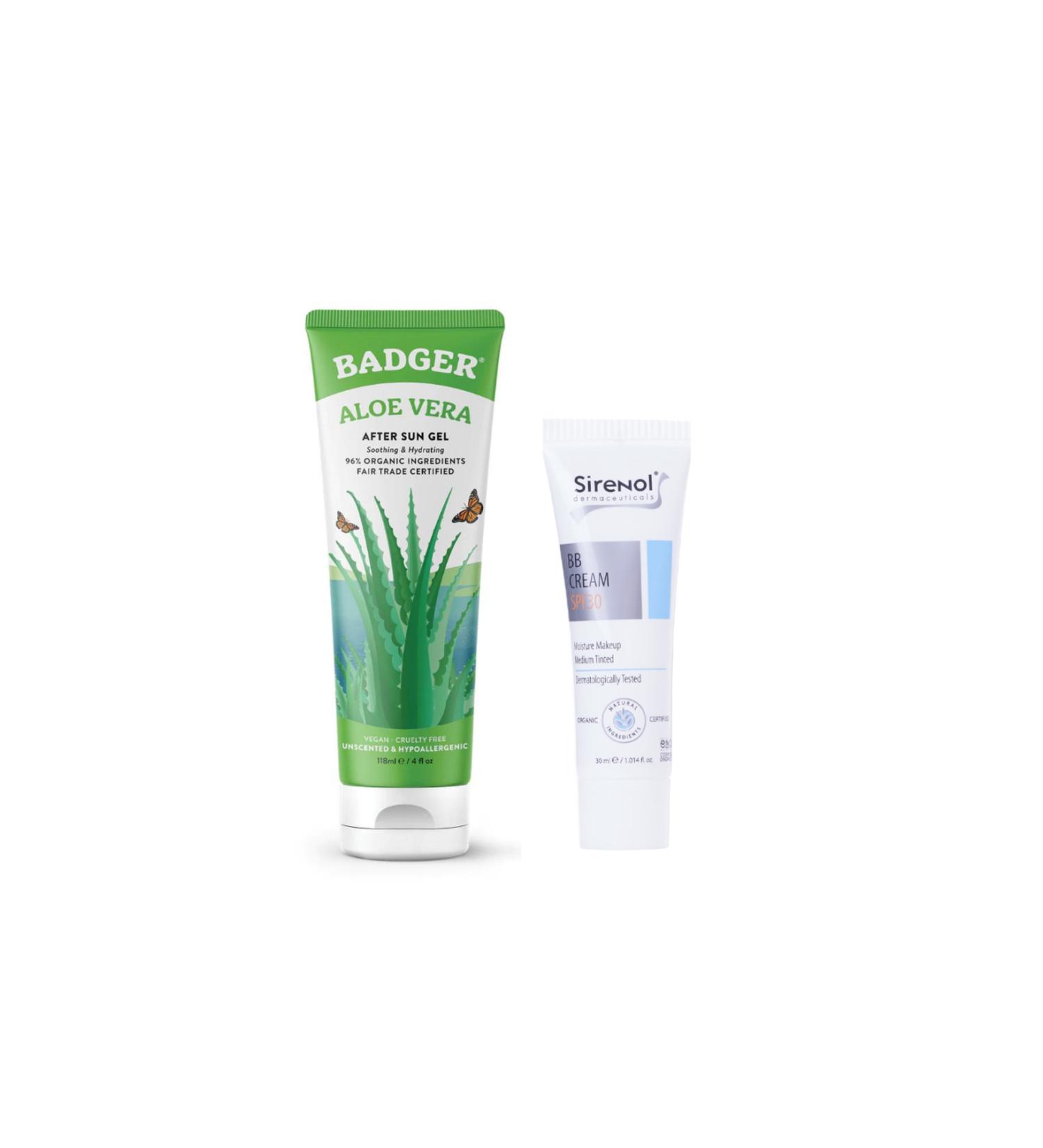 Badger Aloe Vera Gel Set and Sirenol Bb Cream Set