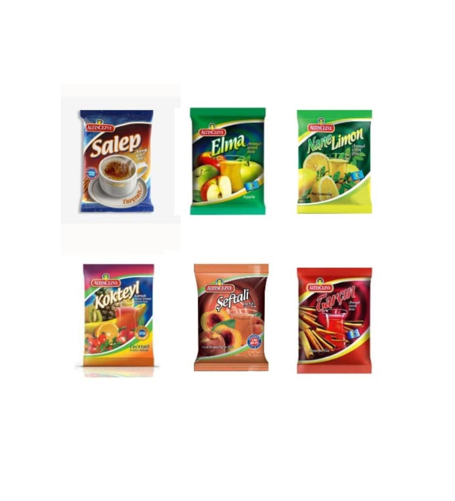 Alt ncezve SALEP APPLE MINT LEMON COCKTAIL PEACH CINNAMON FLAVORED DRINK POWDER 250 GR 6-PIECE MIXED - Buy Online on GoSupps.com