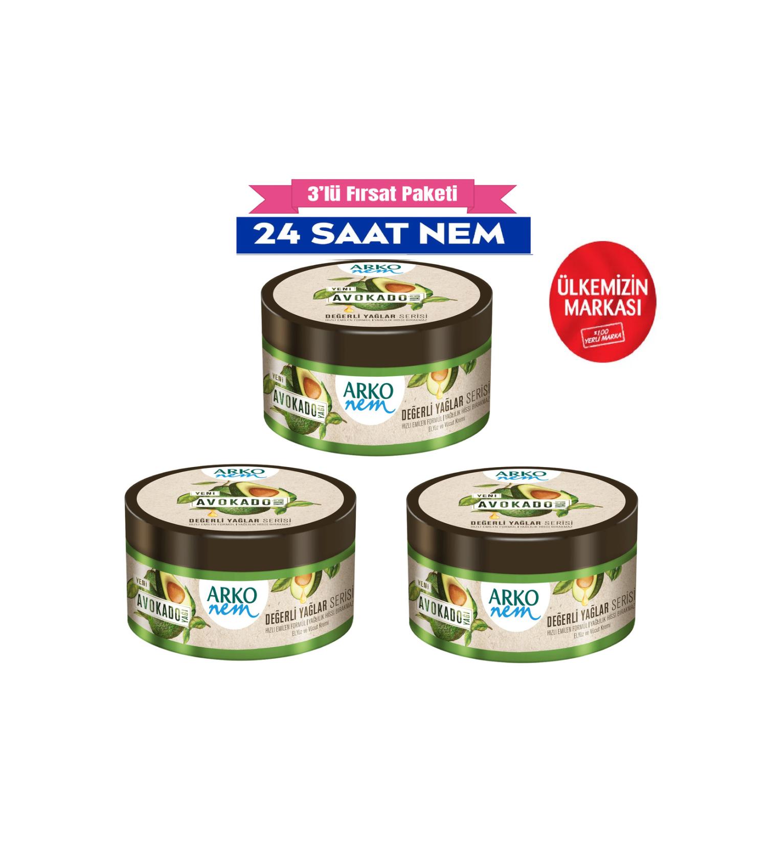 Arko Precious Oils Hand and Body Cream Avocado 150 ml Set of 3